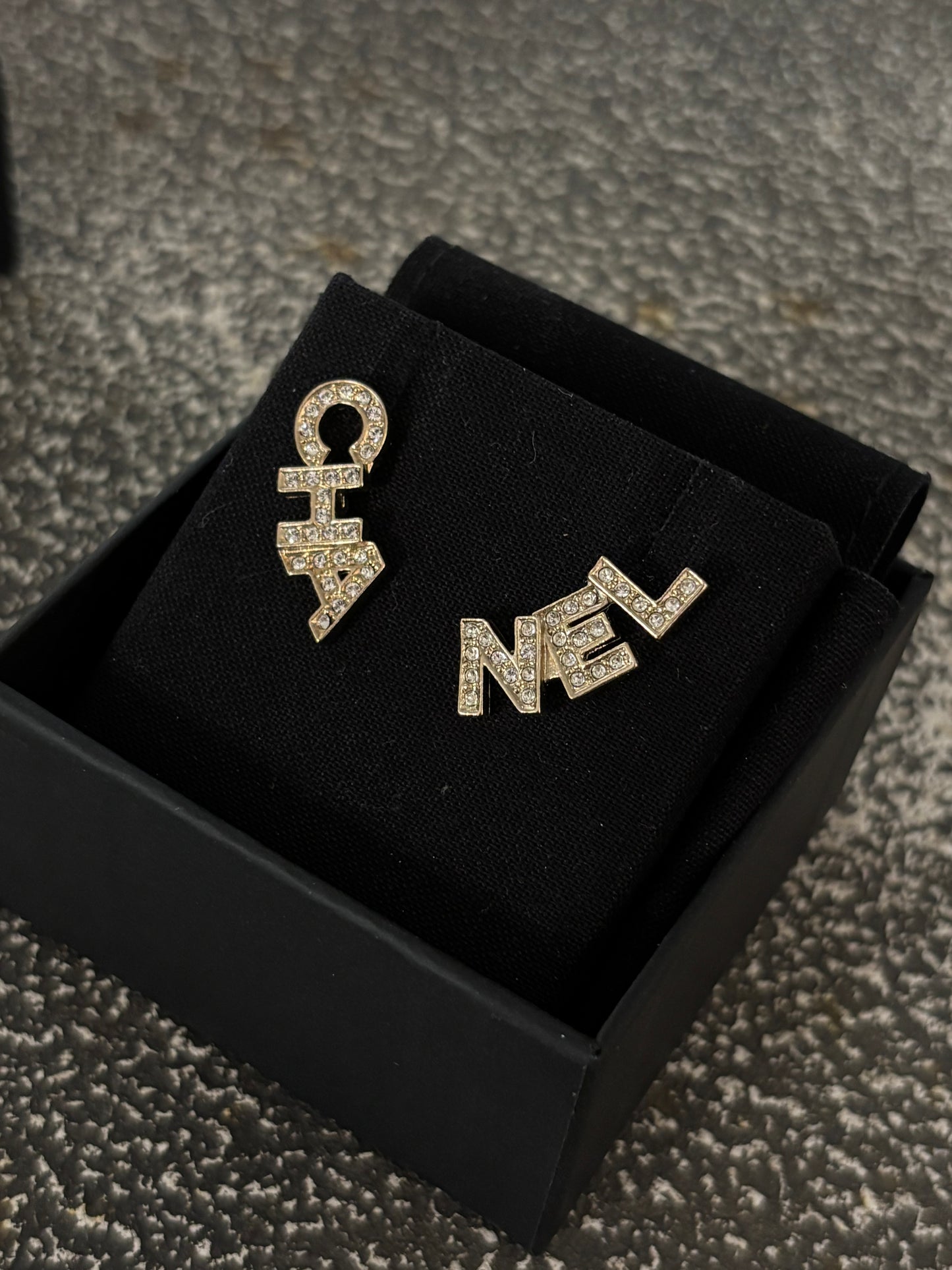 Chanel Earrings - “CHA–NEL” in Gold
