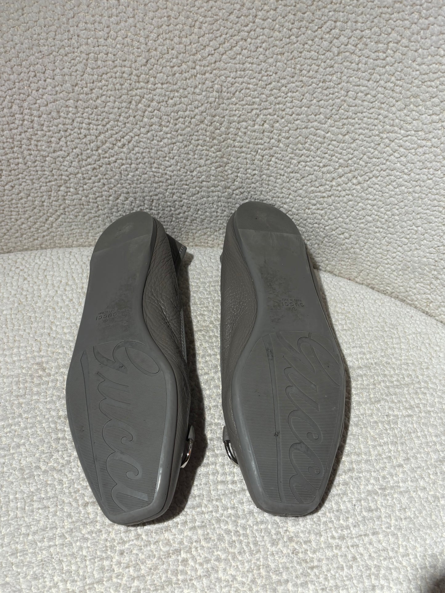 Gucci Ballerina - Grey Leather with Bamboo Bit - EU 38.5