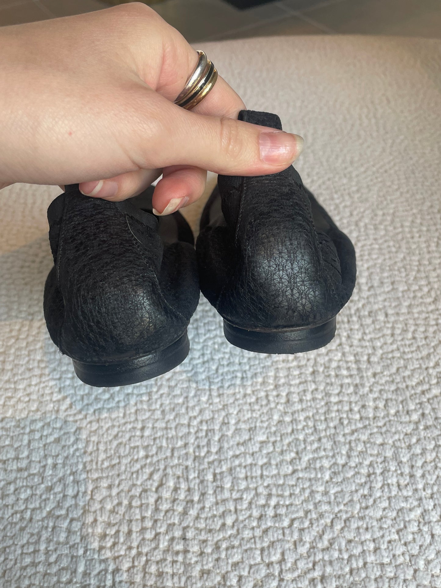 Chanel ballerina - Sort stof og læder - 38