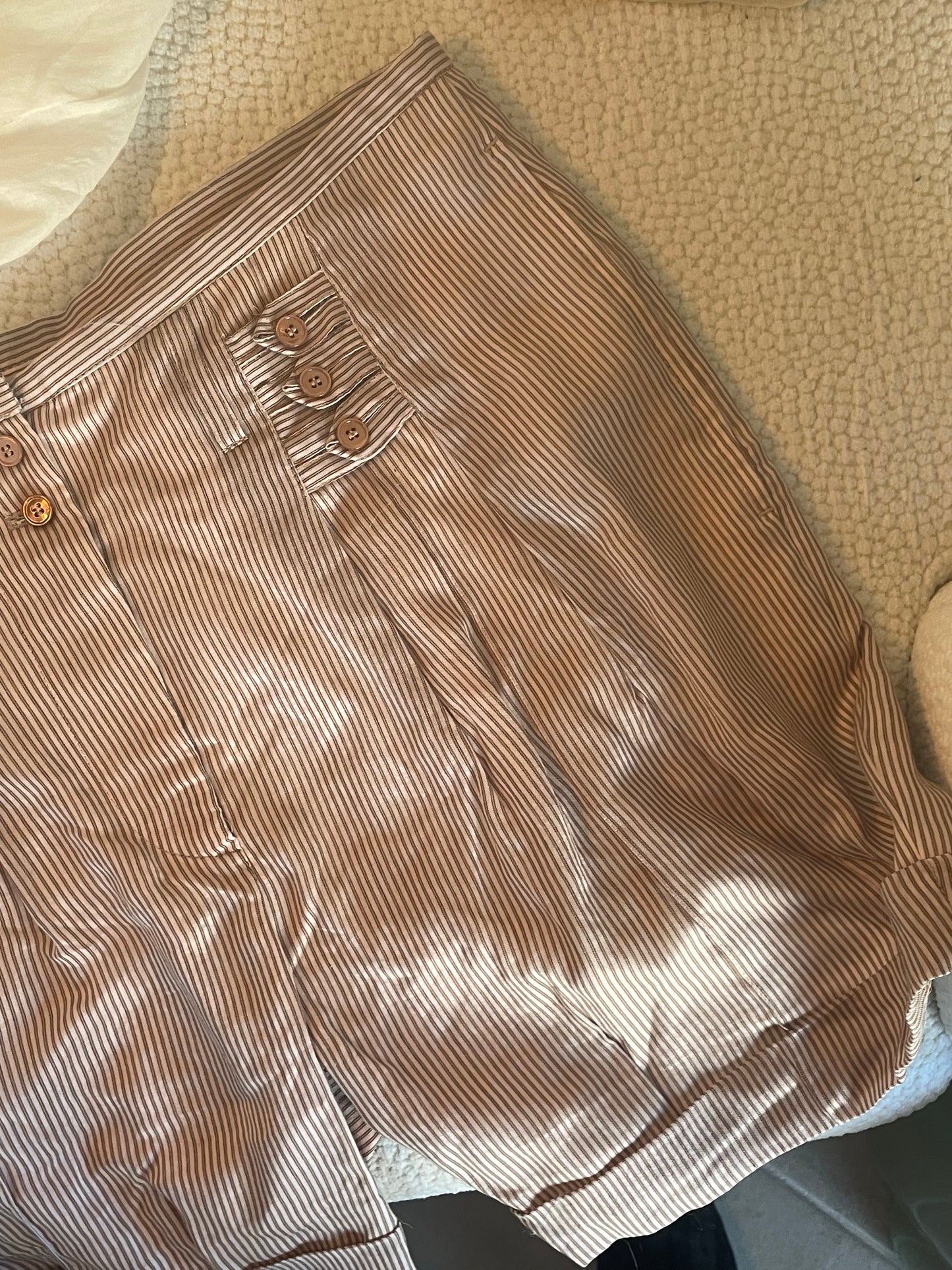 Shorts - Hvid m. rust striber - Stella McCartney