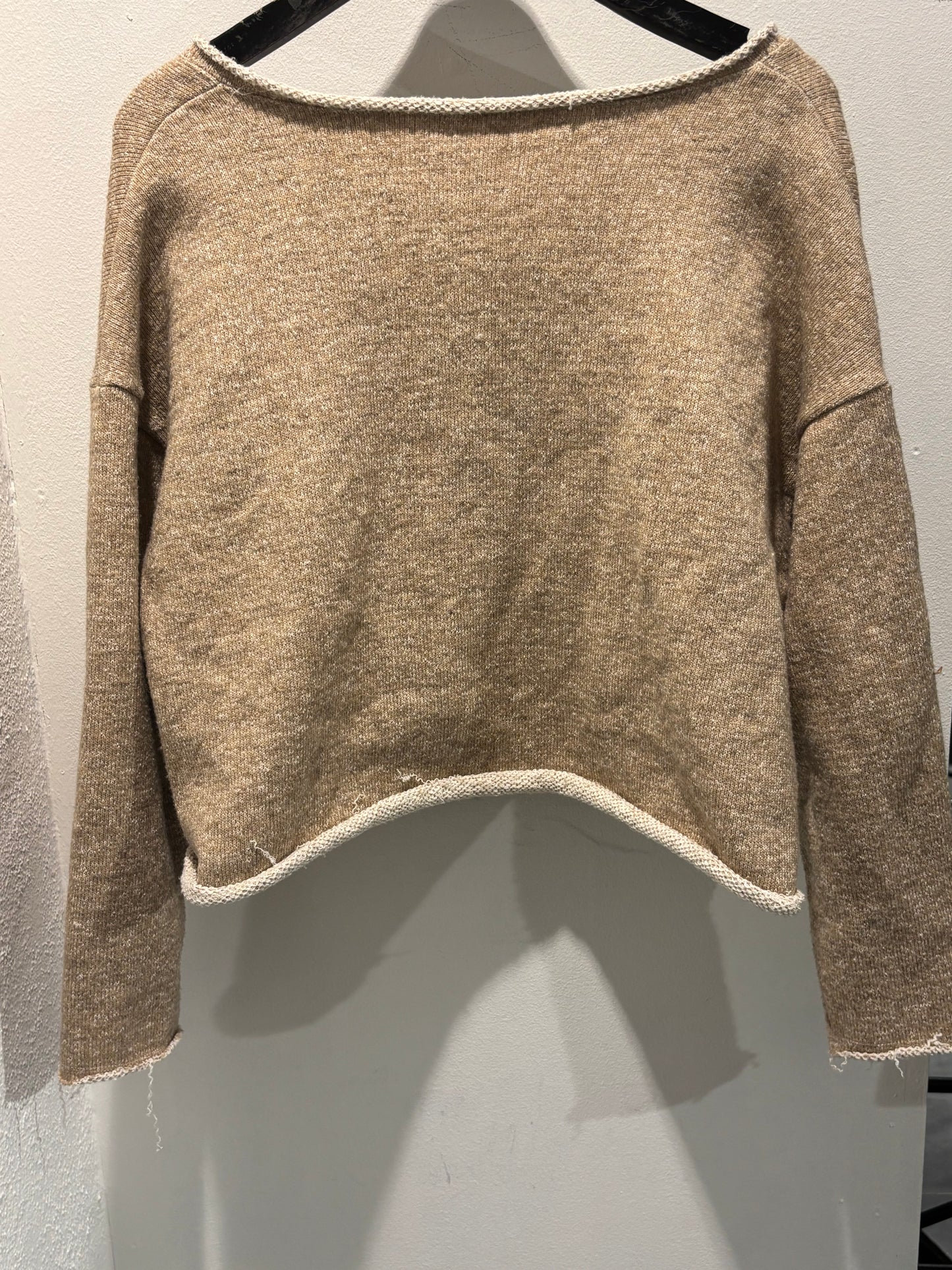 Zara - Cropped Knitted top - Sand Beige -Medina’s Wardrobe - M