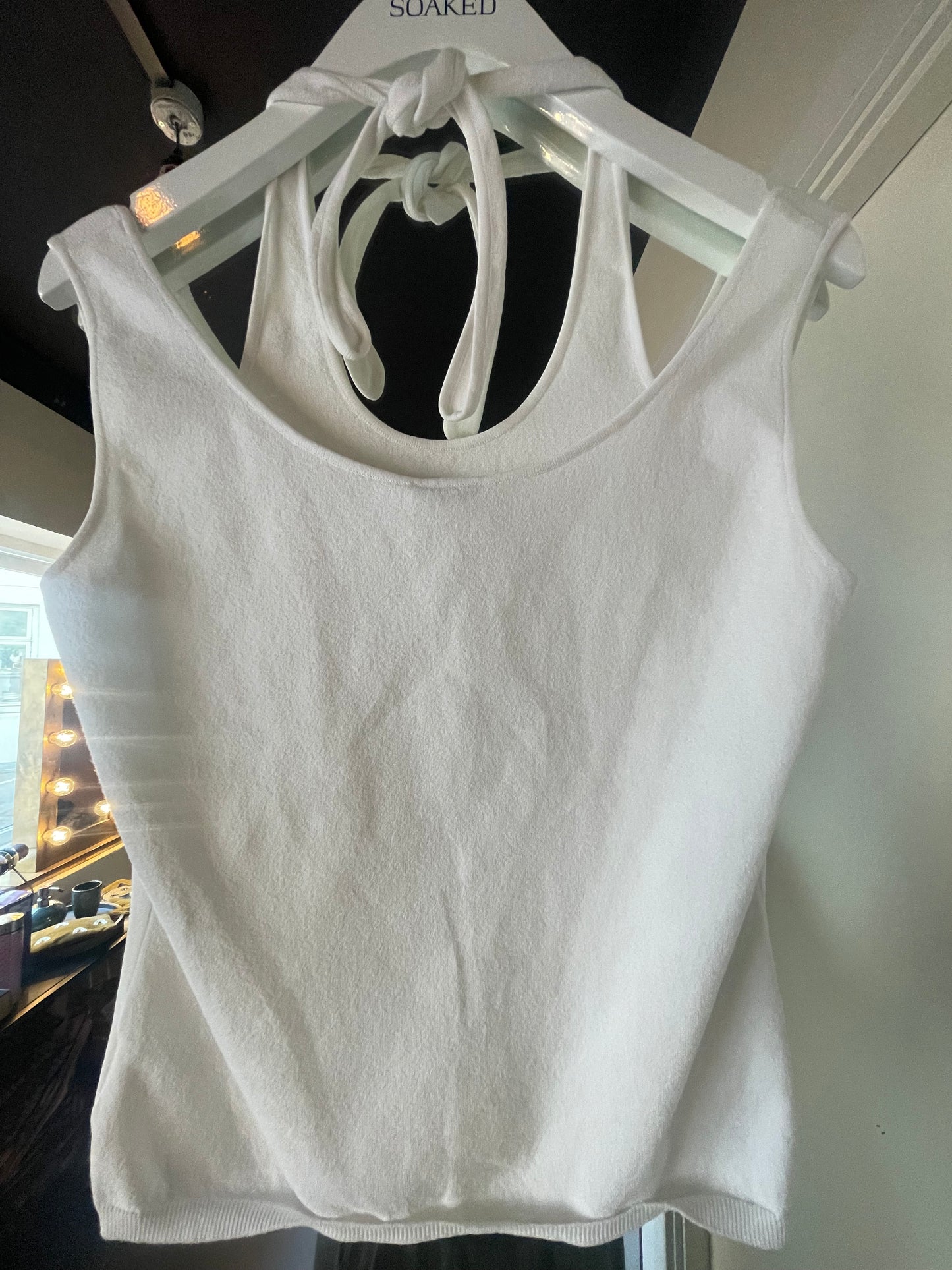 Chanel - Top m. bindebånd om hals