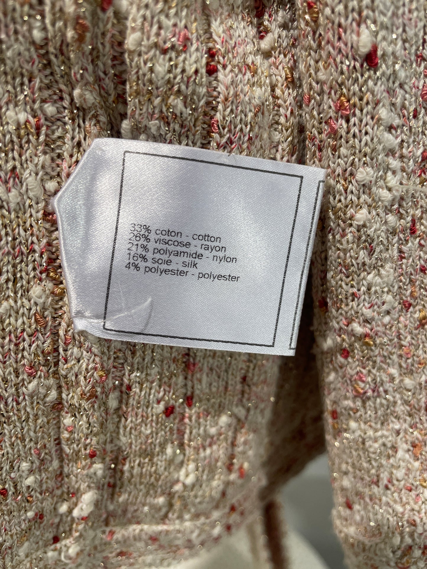 Chanel Cardigan – Knit in Gold & Terracotta – EU 36