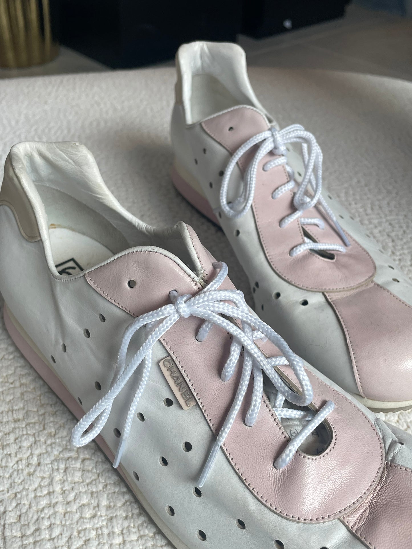 Chanel - Sneaks - Rosa & Hvid - Str. 37