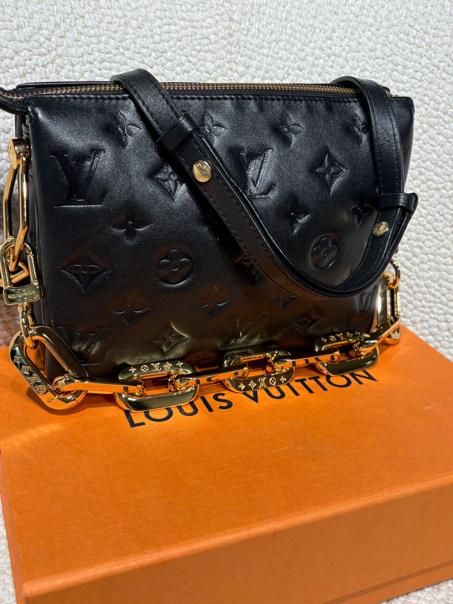 Louis Vuitton Coussin BB Bag - Black Leather & Gold Hardware
