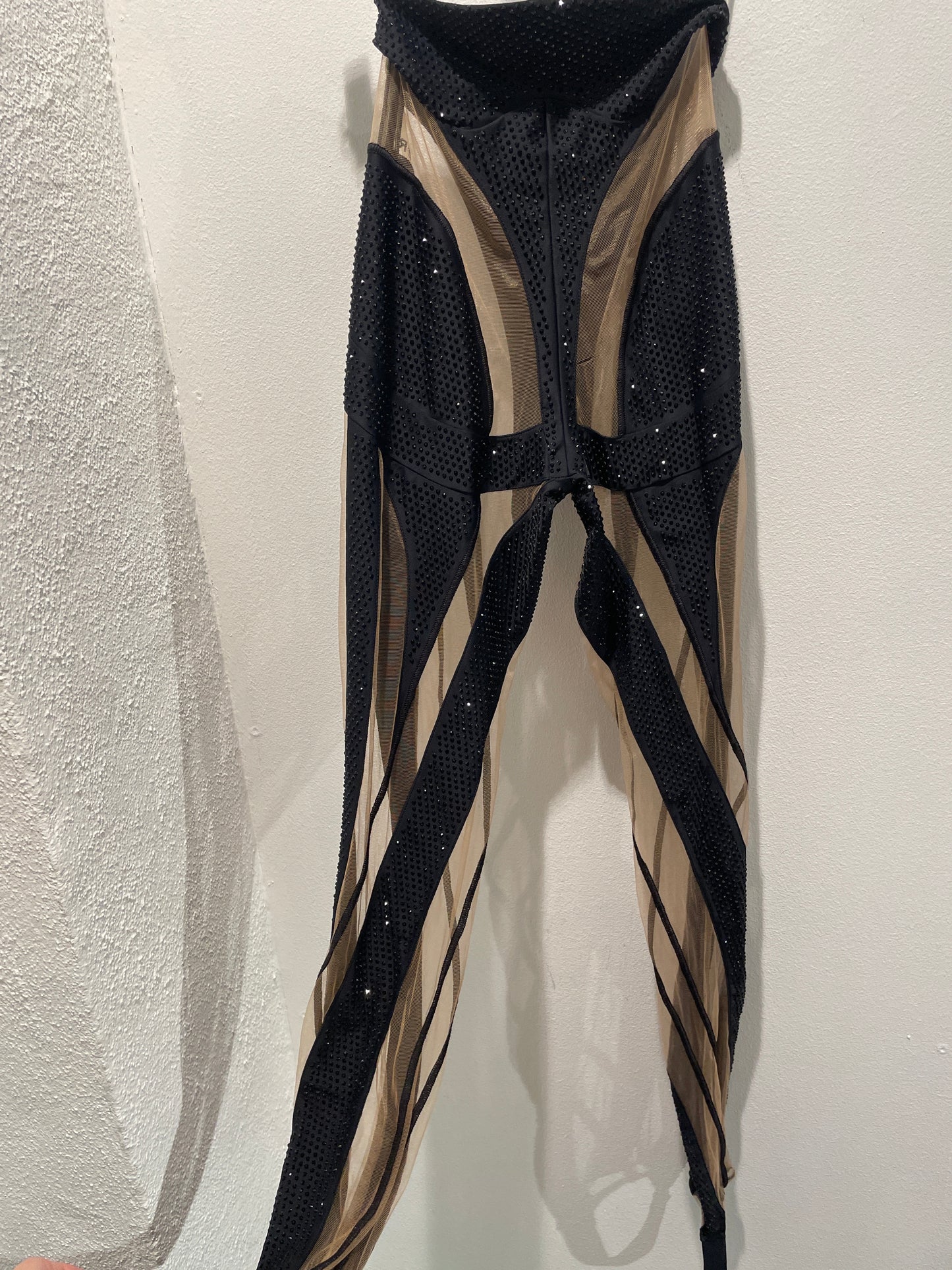 Mugler - Tights / leggings - Black w. rhinestones - Medinas Wardrobe - EU36