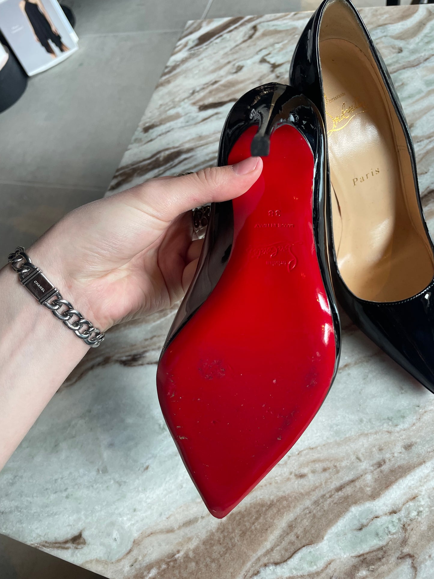 Christian Louboutin - Patentlæder - Str. 38