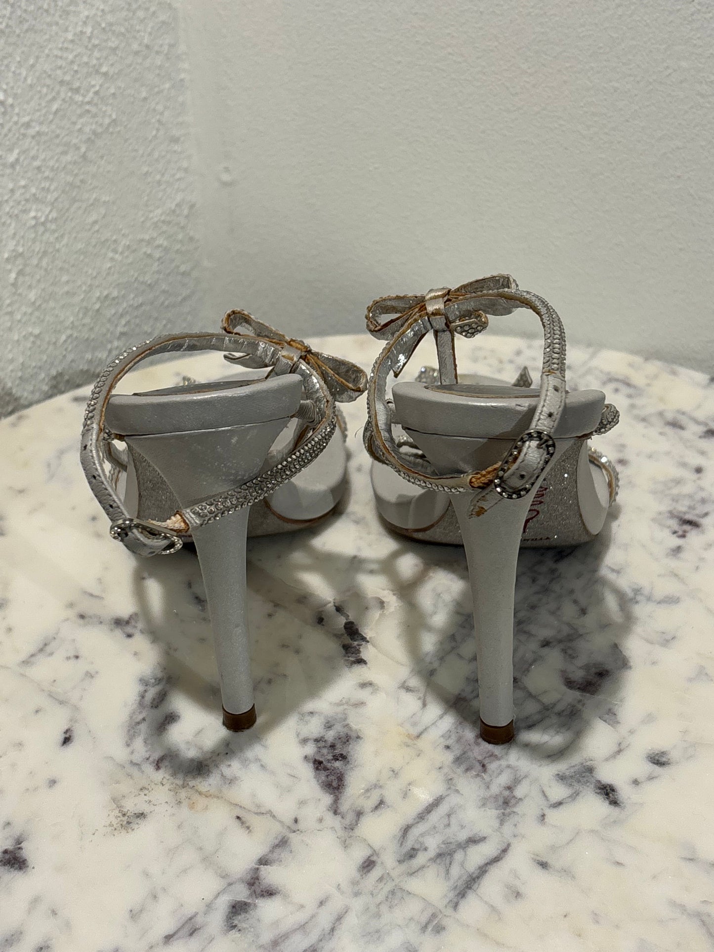 René Caovilla - Heeled Sandals - Silver - 39 - Medinas Wardrobe