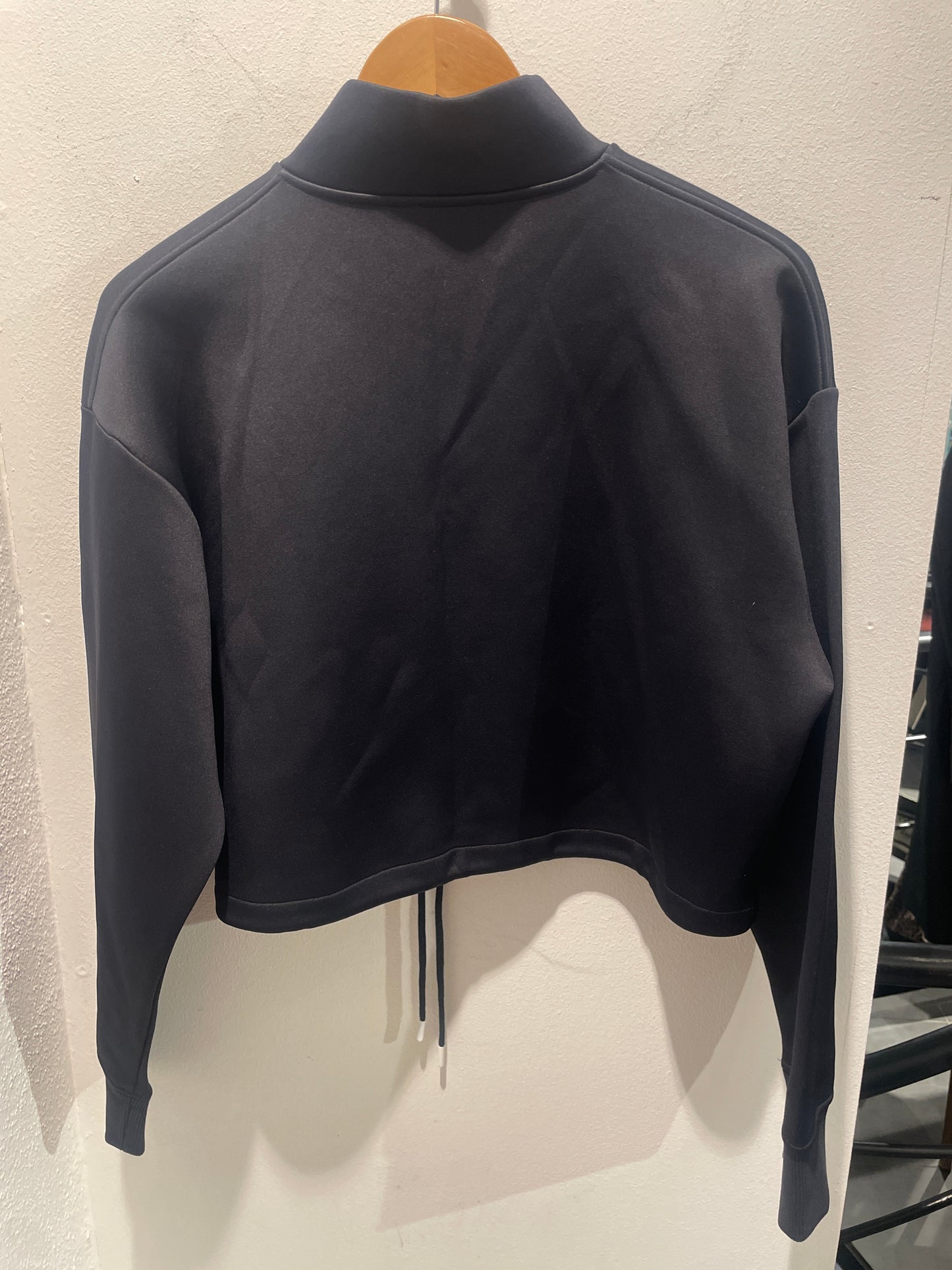 Kenzo – Paris Logo Collar Cropped Zip Sweatshirt (Black/White) - S