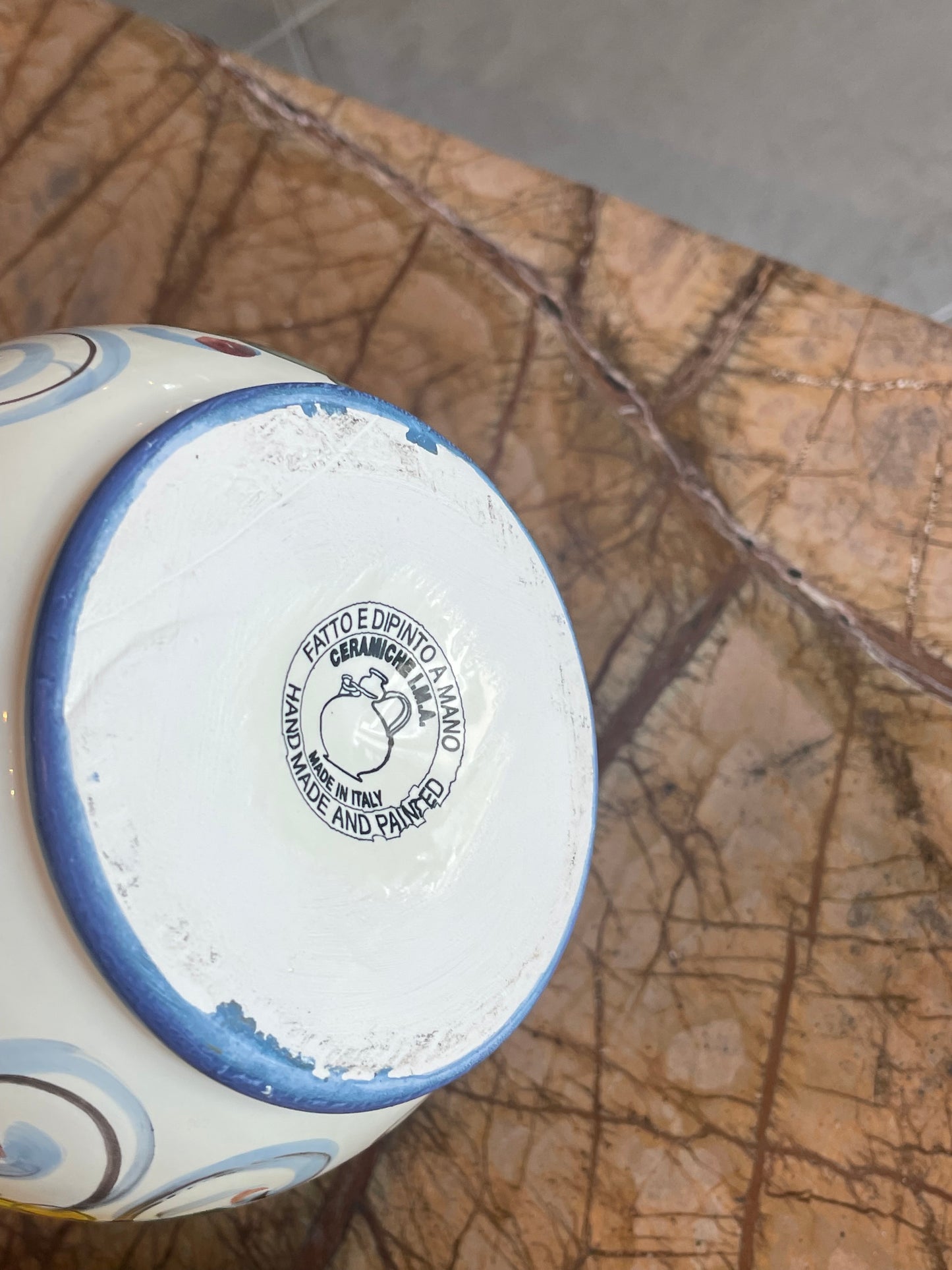Stor Toscana kande - Blommer - Italiensk porcelæn