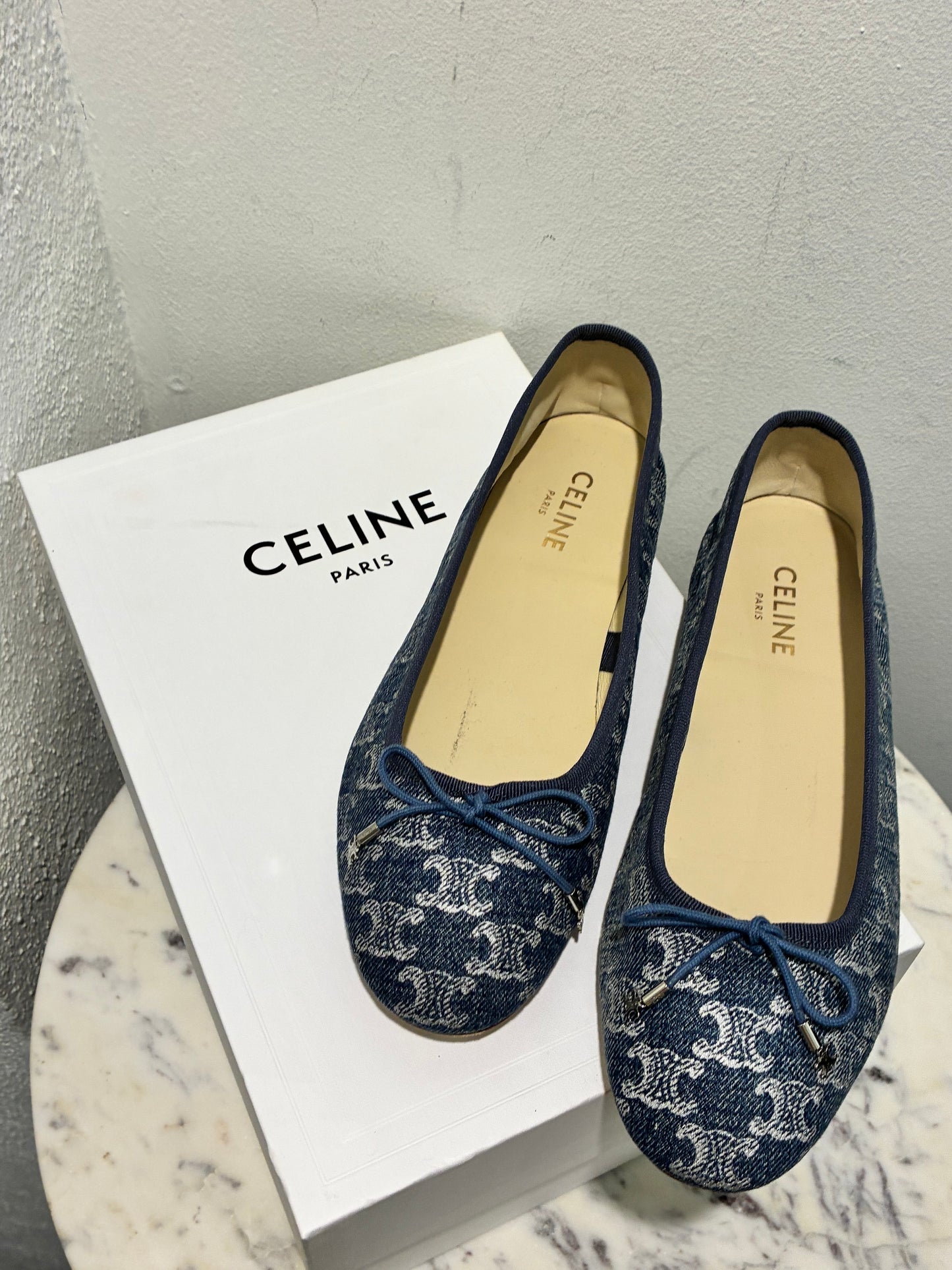 Celine Logo Ballerinas – Denim - Size 39