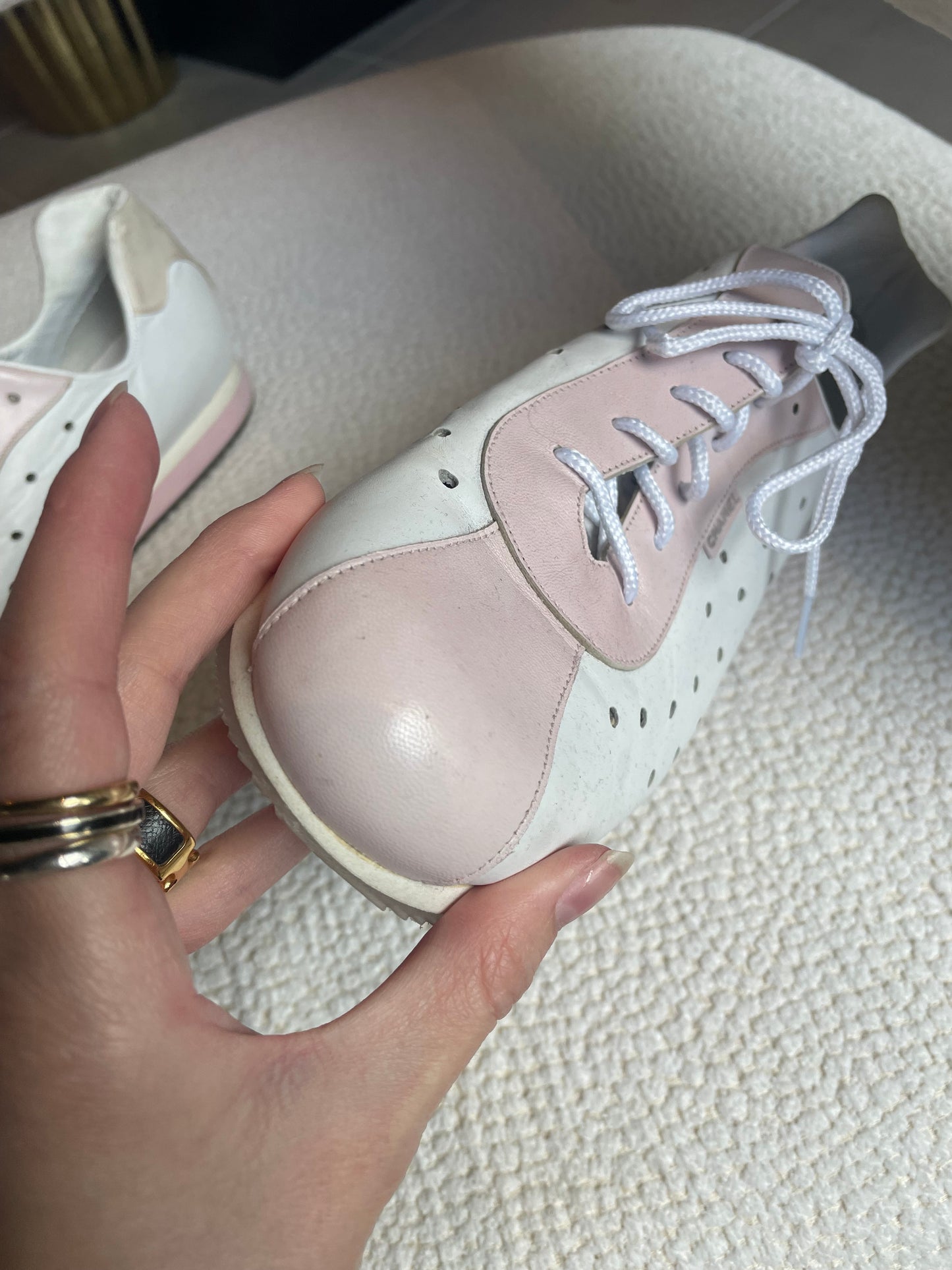 Chanel - Sneaks - Rosa & Hvid - Str. 37