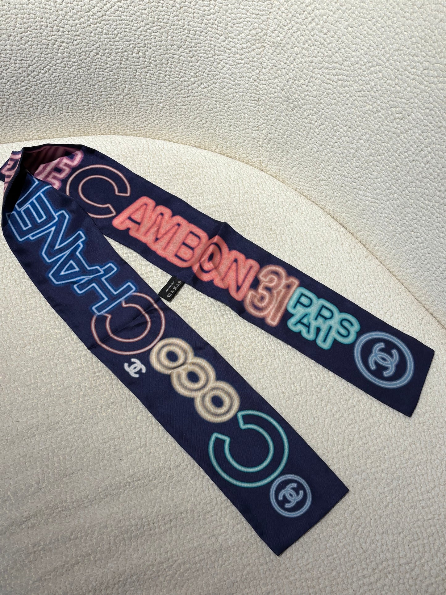 Chanel Twilly - Silk - Cambon Pattern - Blue & Multicoloured