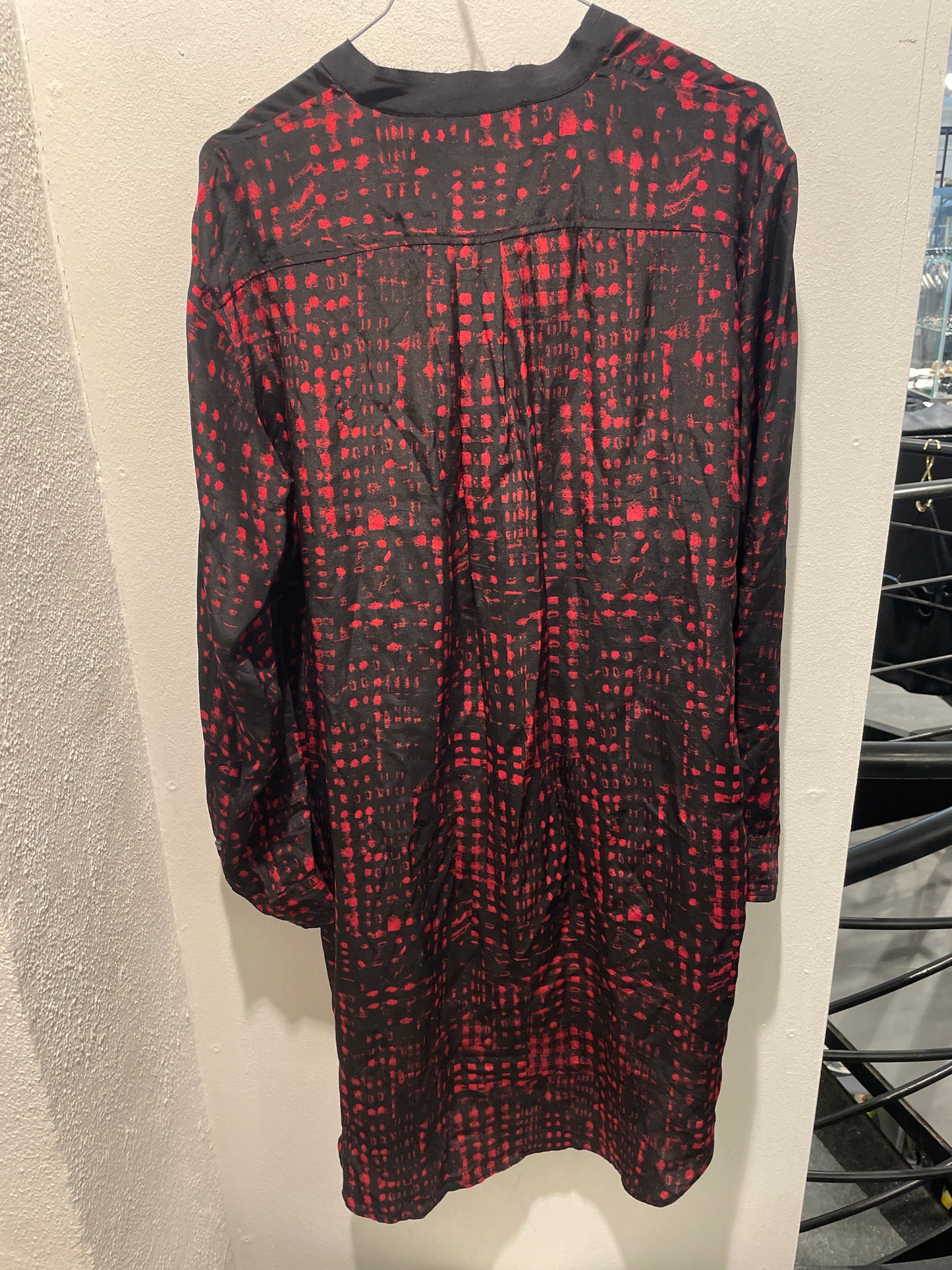 Isabel Marant Étoile Silk Shirt Dress – Black & Red - M