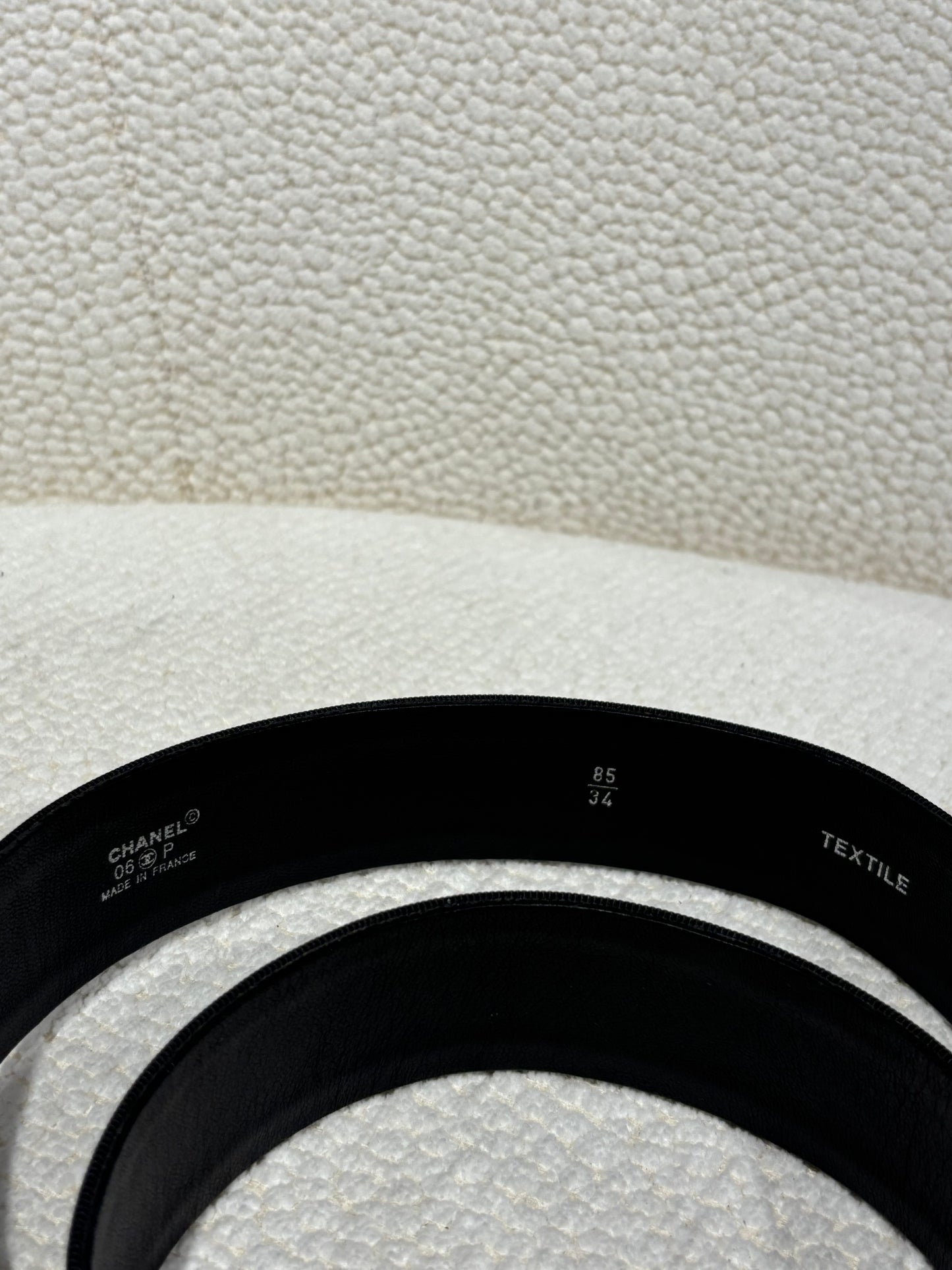 Chanel Belt – Black Canvas with Iconic Chanel Motifs