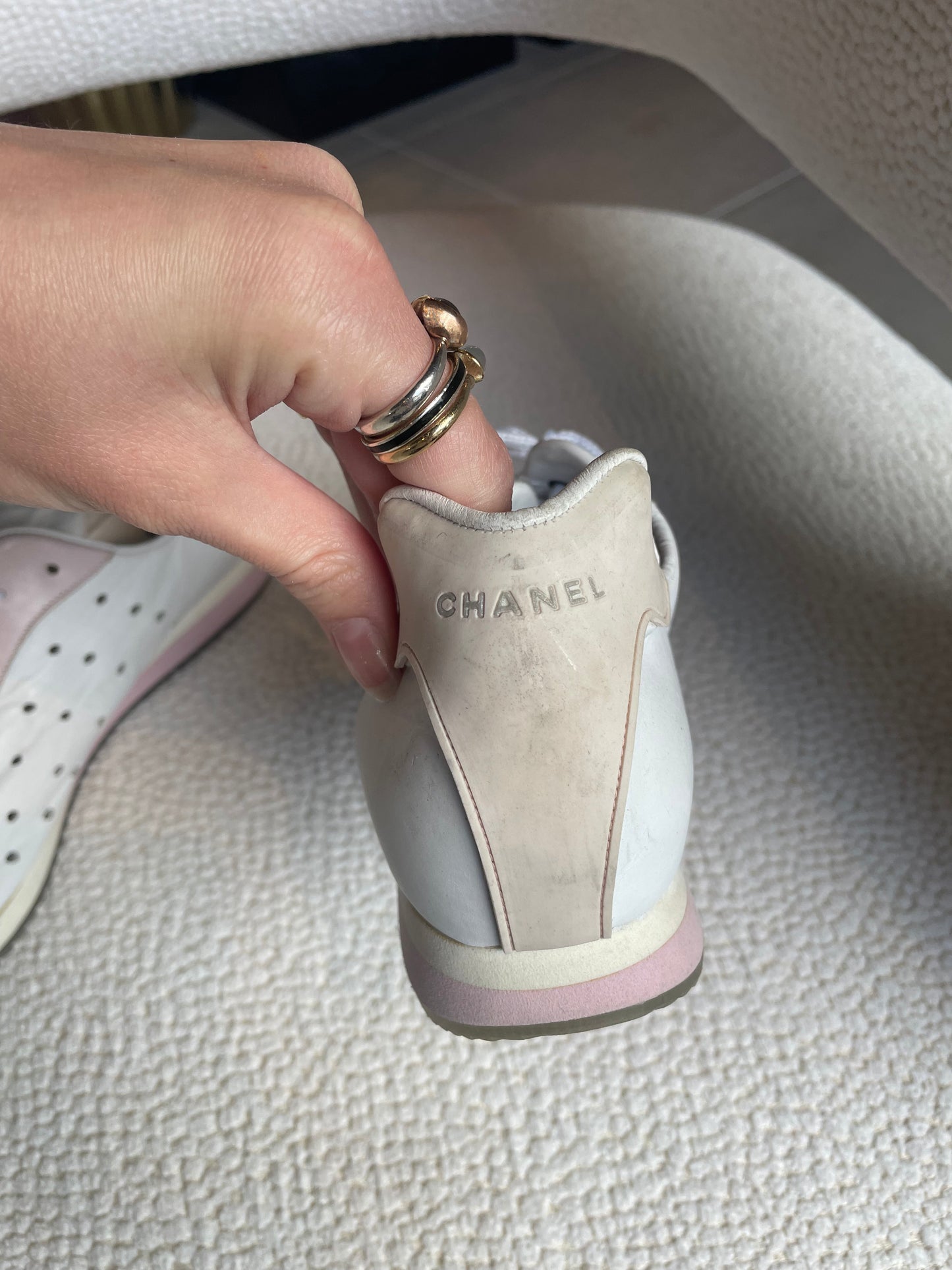 Chanel - Sneaks - Rosa & Hvid - Str. 37