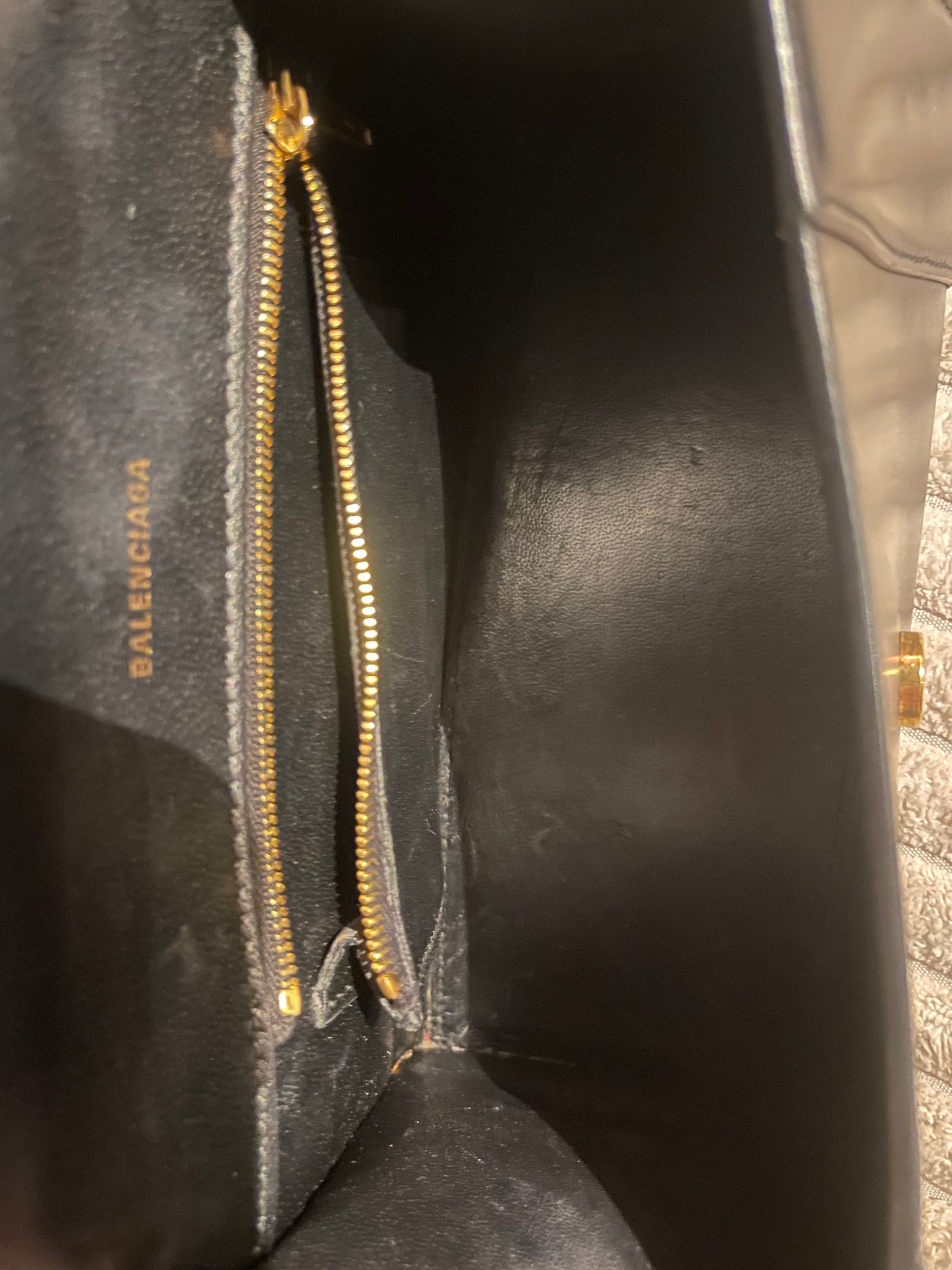 Balenciaga Hourglass taske - Sort med guld