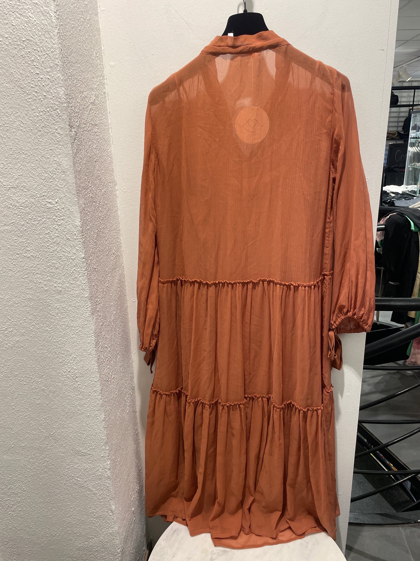 See by Chloé Tiered Chiffon Tie-Neck Midi Dress - M/L