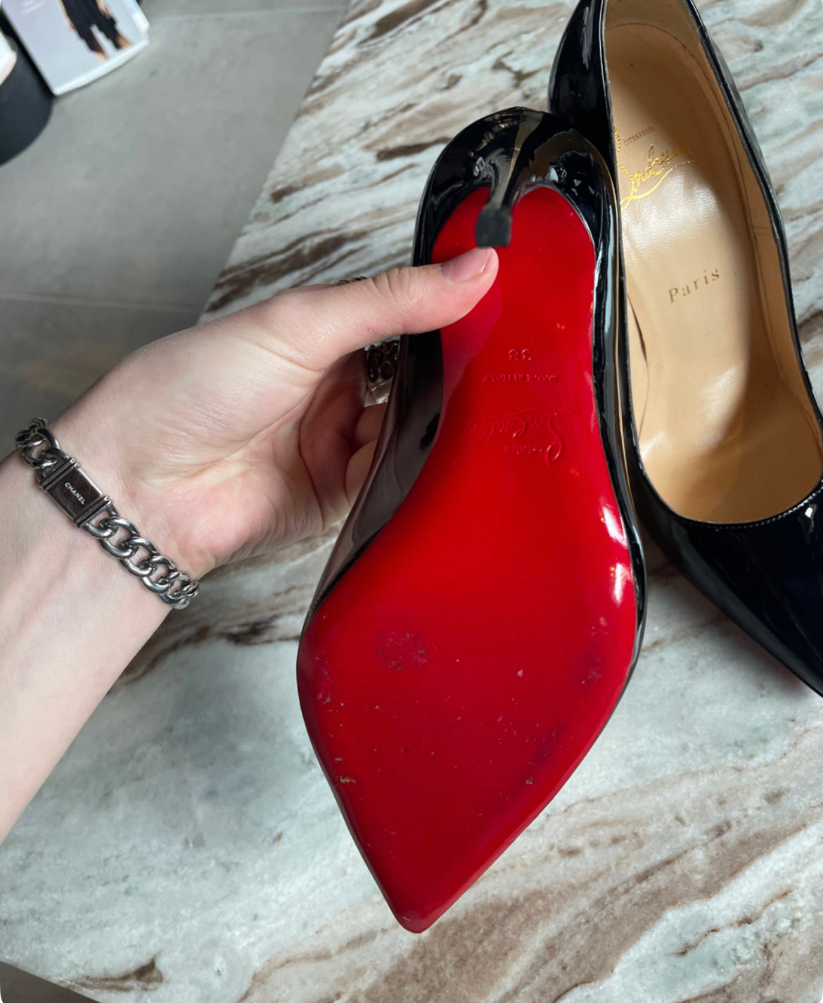 Christian Louboutin - Patentlæder - Str. 38
