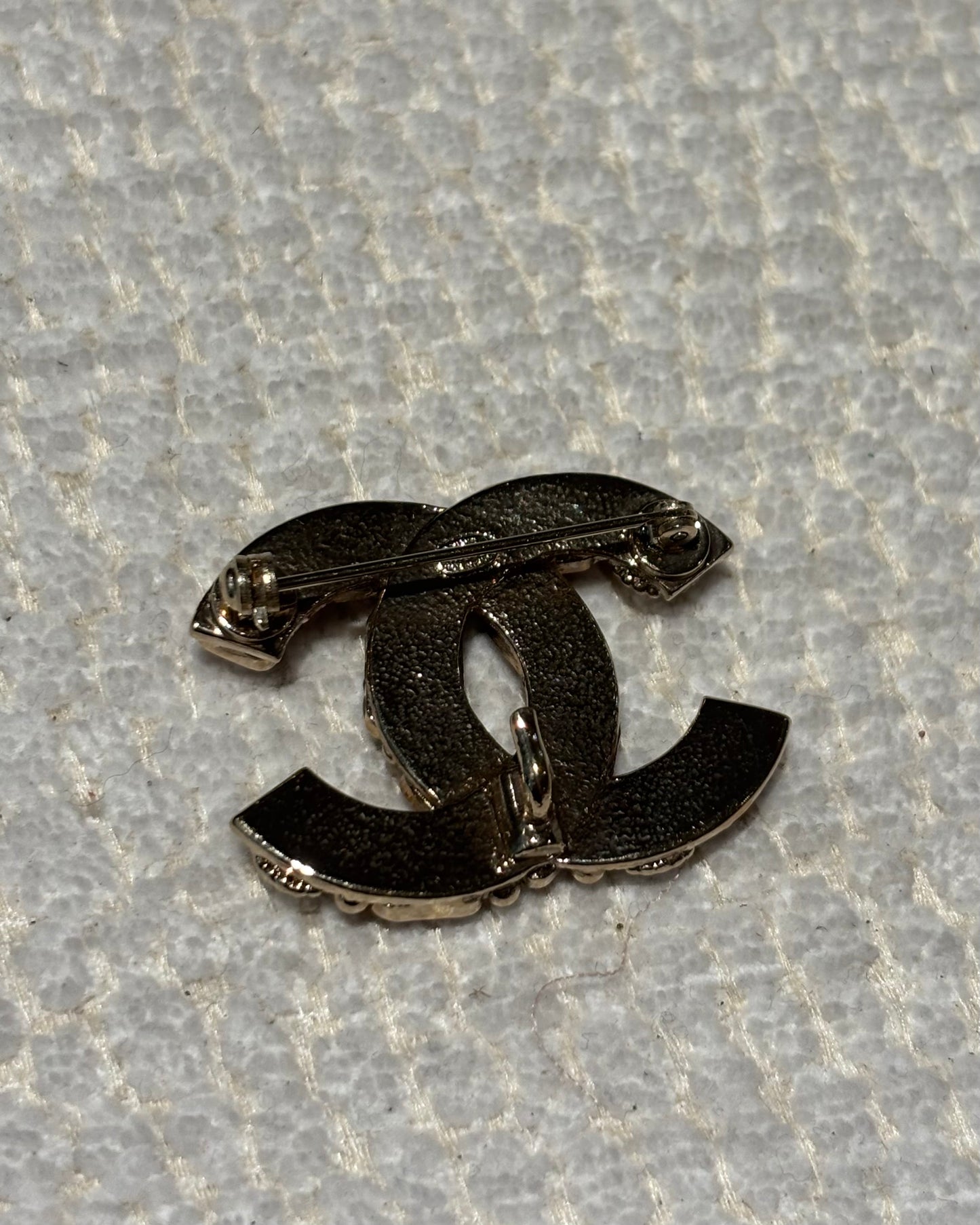 Chanel Brooch - Unique CC with Orange/Red Stones