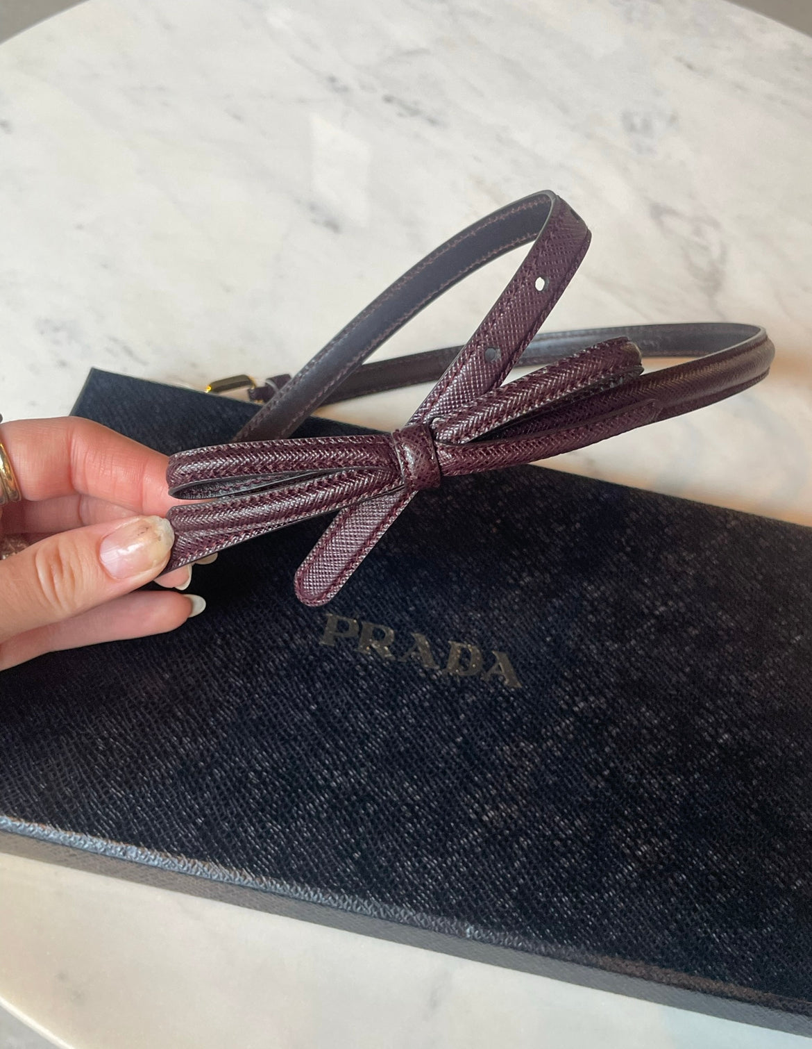 Prada bælte - Sløjfe - 75 cm.