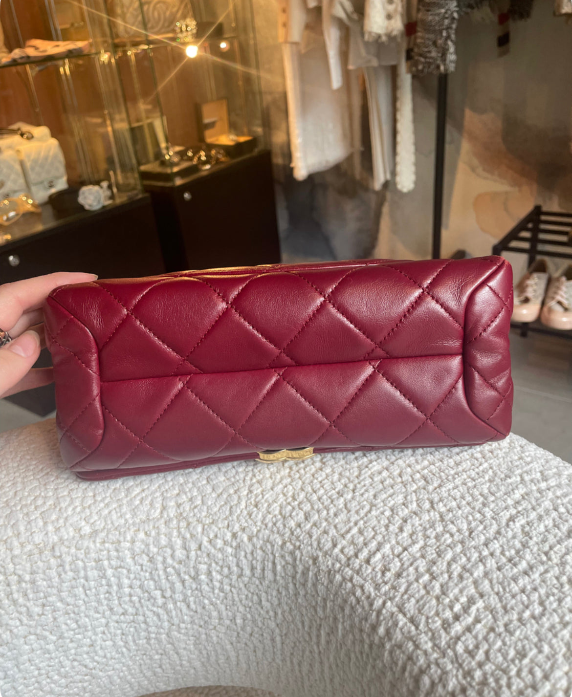 Chanel taske - Bordeaux Lammeskind - Guld hardware - 2022