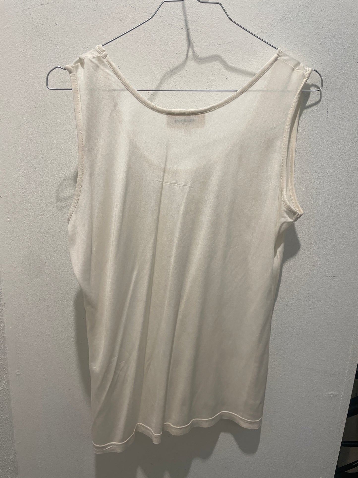 Honey Moon Ecru Pure Silk Tank Top - M