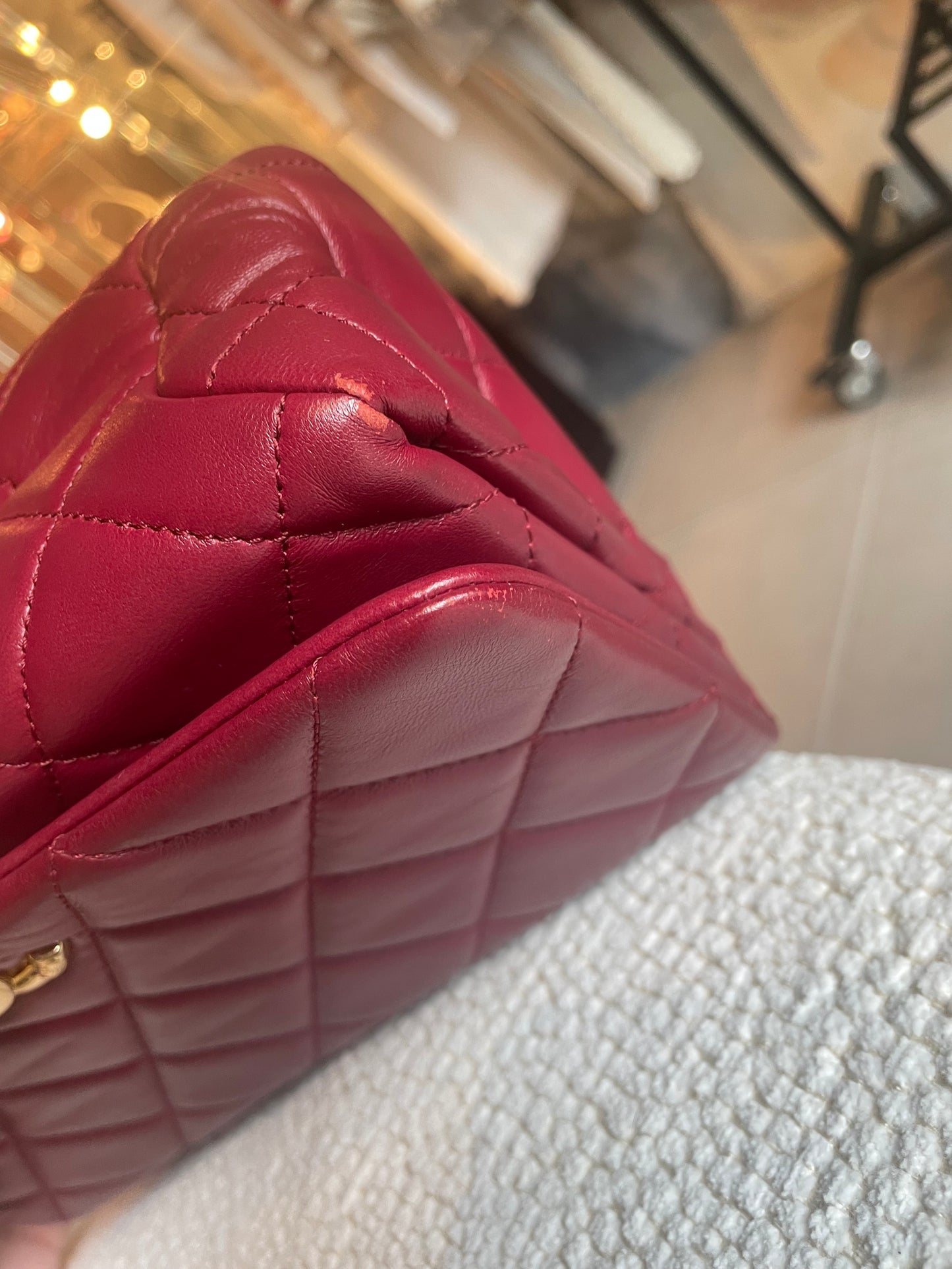 Chanel taske - Bordeaux Lammeskind - Guld hardware - 2022