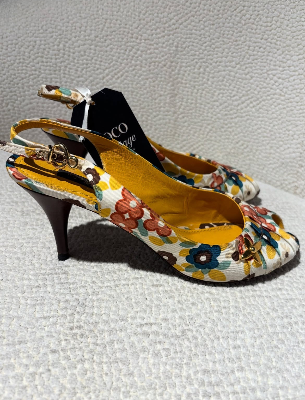 Louis Vuitton Slingback Heels – Multicolour with Gold Details - EU 38,5