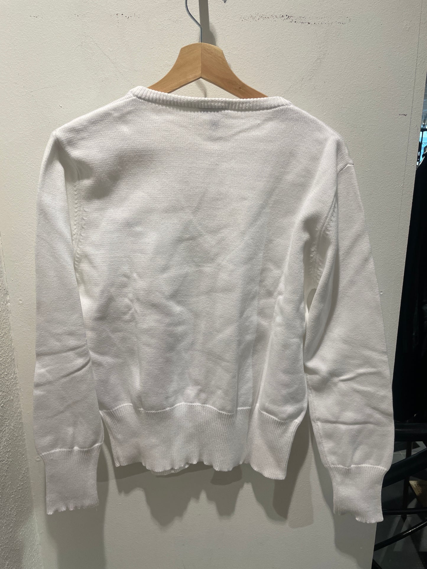 Gant - V-neck knit - white cotton - S/L