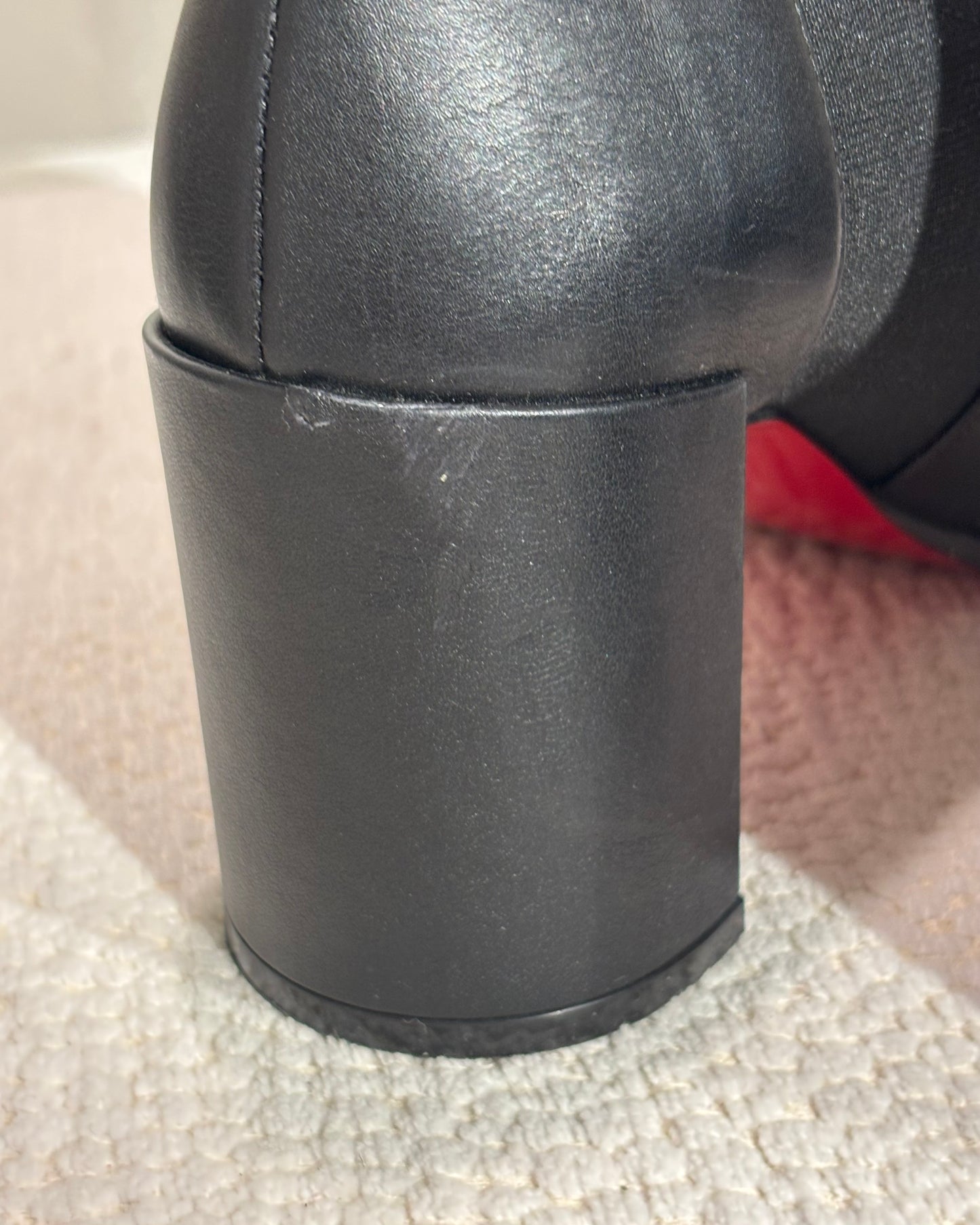 Christian Louboutin Dianouchette Boots – Black Leather with Red Soles - EU 40