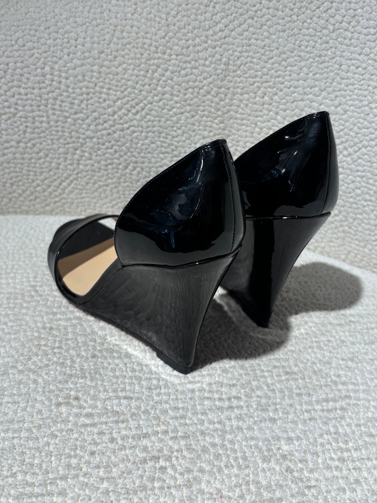 Christian Louboutin Wedge Heels – Black with Red Soles - EU 39.5