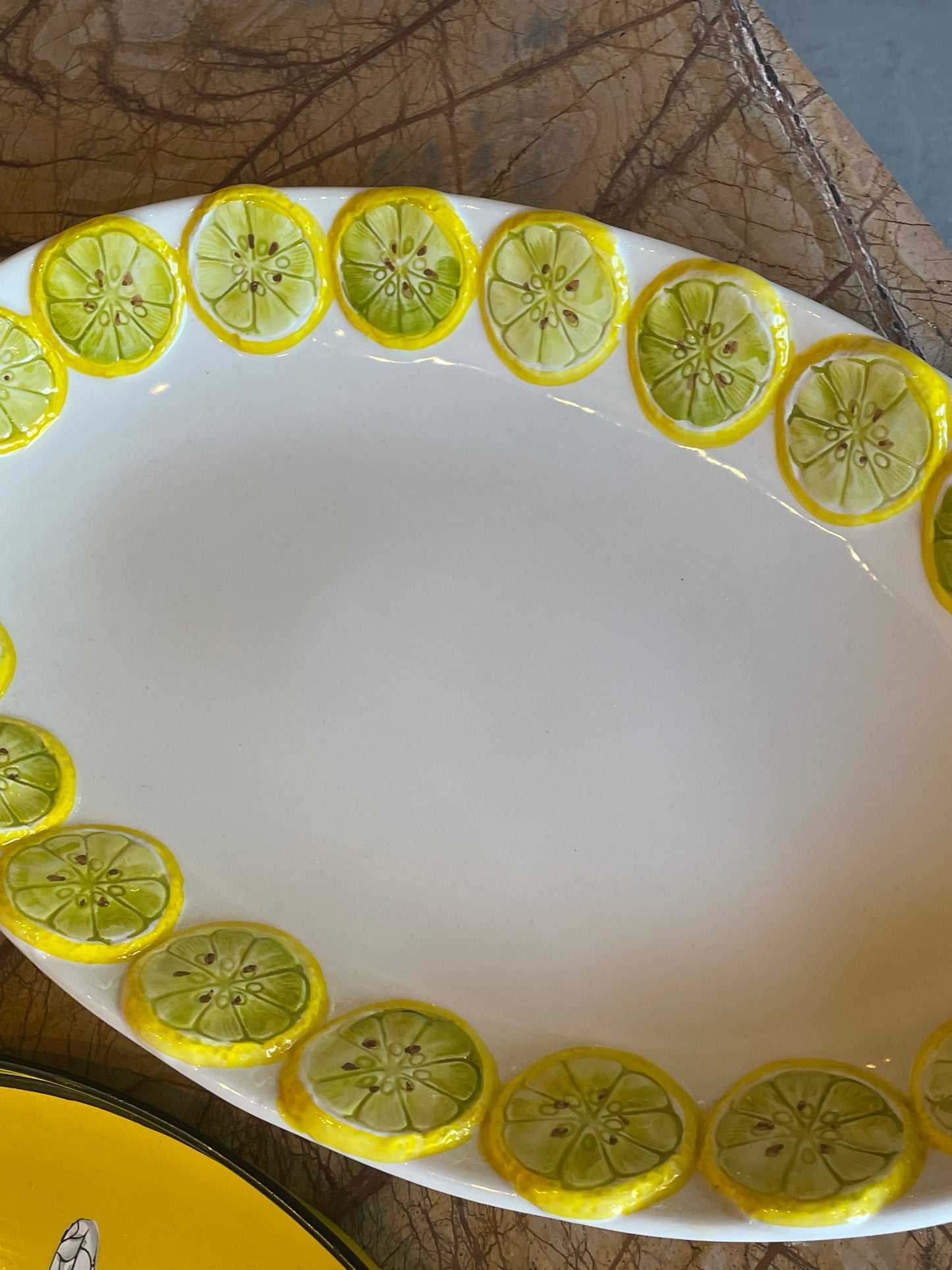 Stort fad m. citronskiver - Italiensk porcelæn