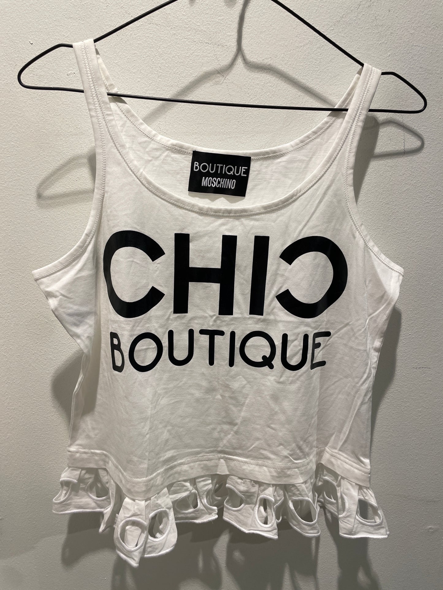 Moschino - white top w. logo - S/M