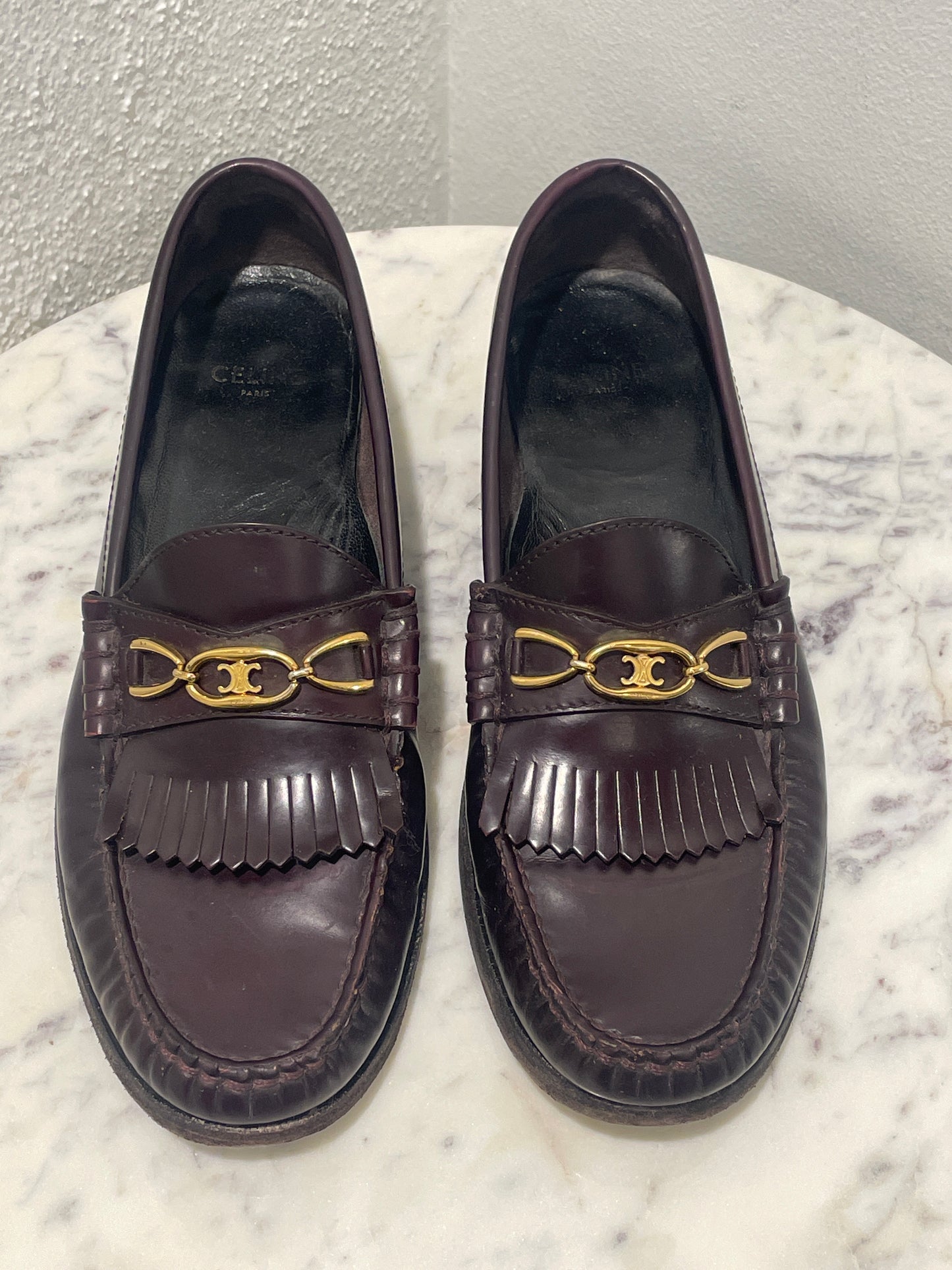 Celine Margaret Loafers in Polished Leather - 36