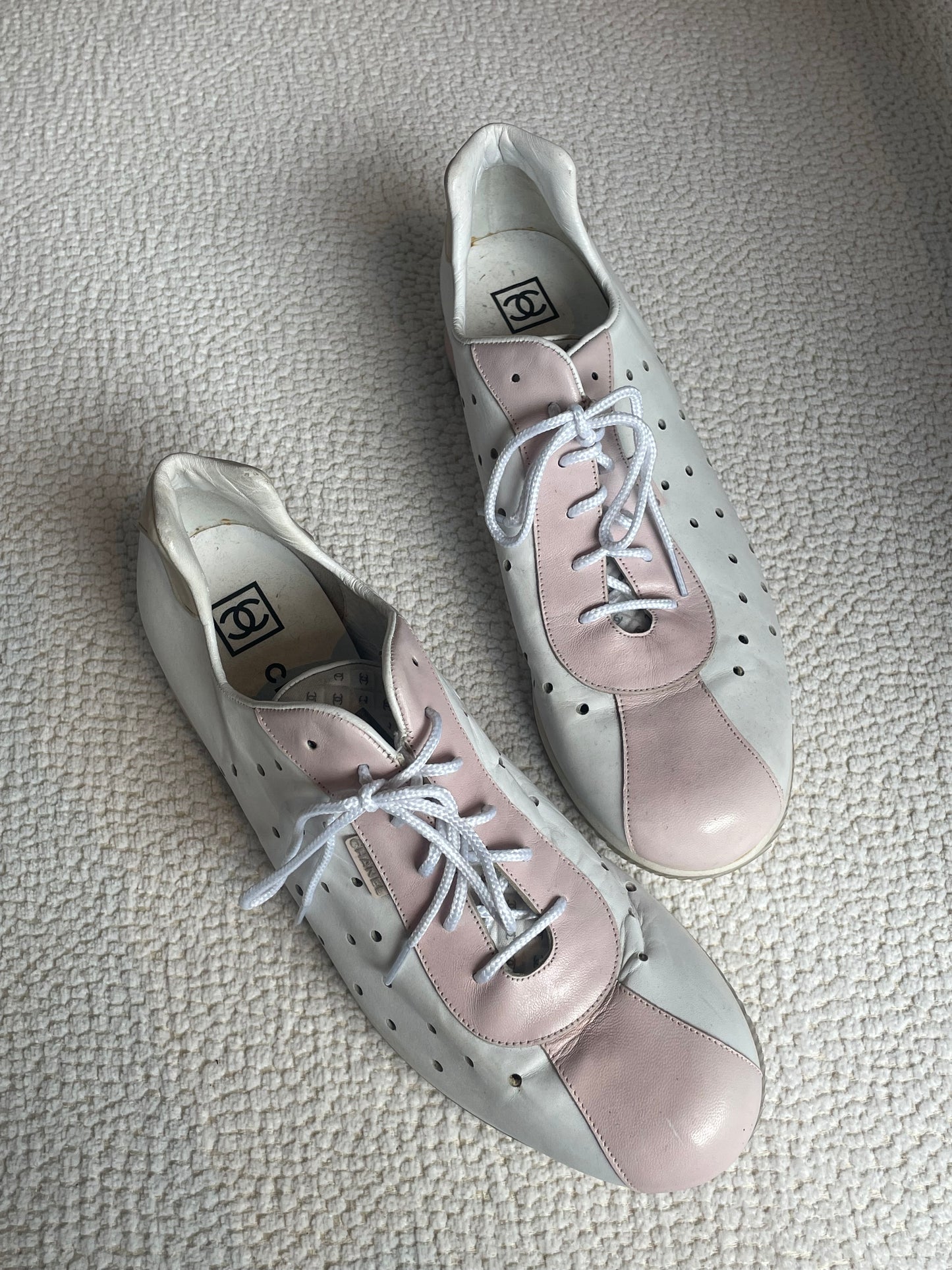 Chanel - Sneaks - Rosa & Hvid - Str. 37
