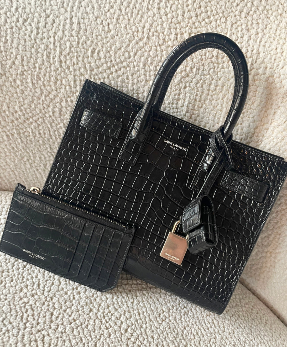Saint Laurent taske og pung - Alligator præget læder