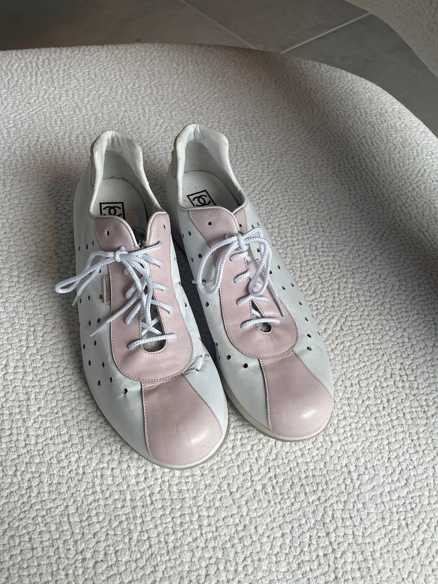 Chanel - Sneaks - Rosa & Hvid - Str. 37