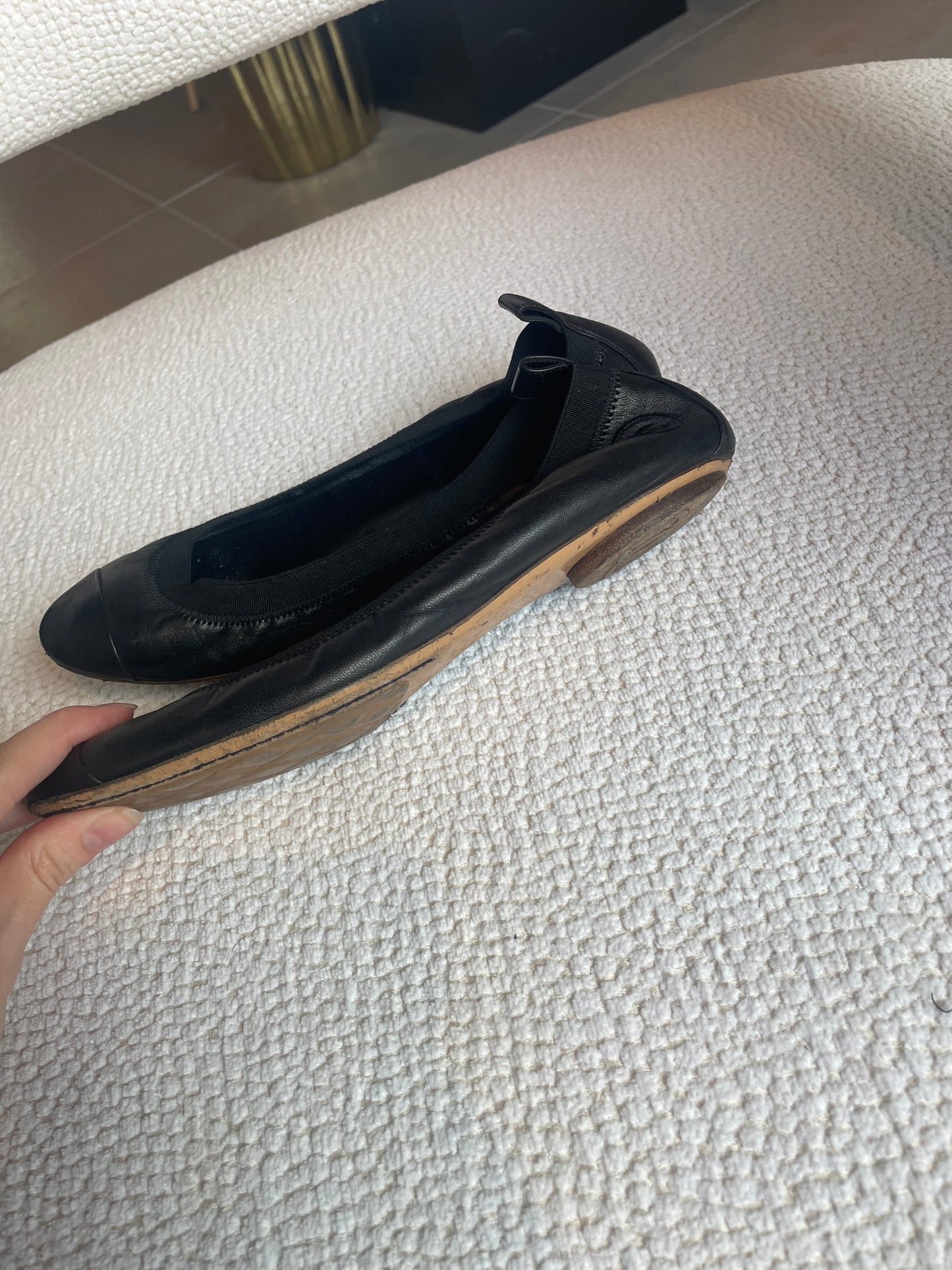 Chanel ballerina - Sort læder - 38