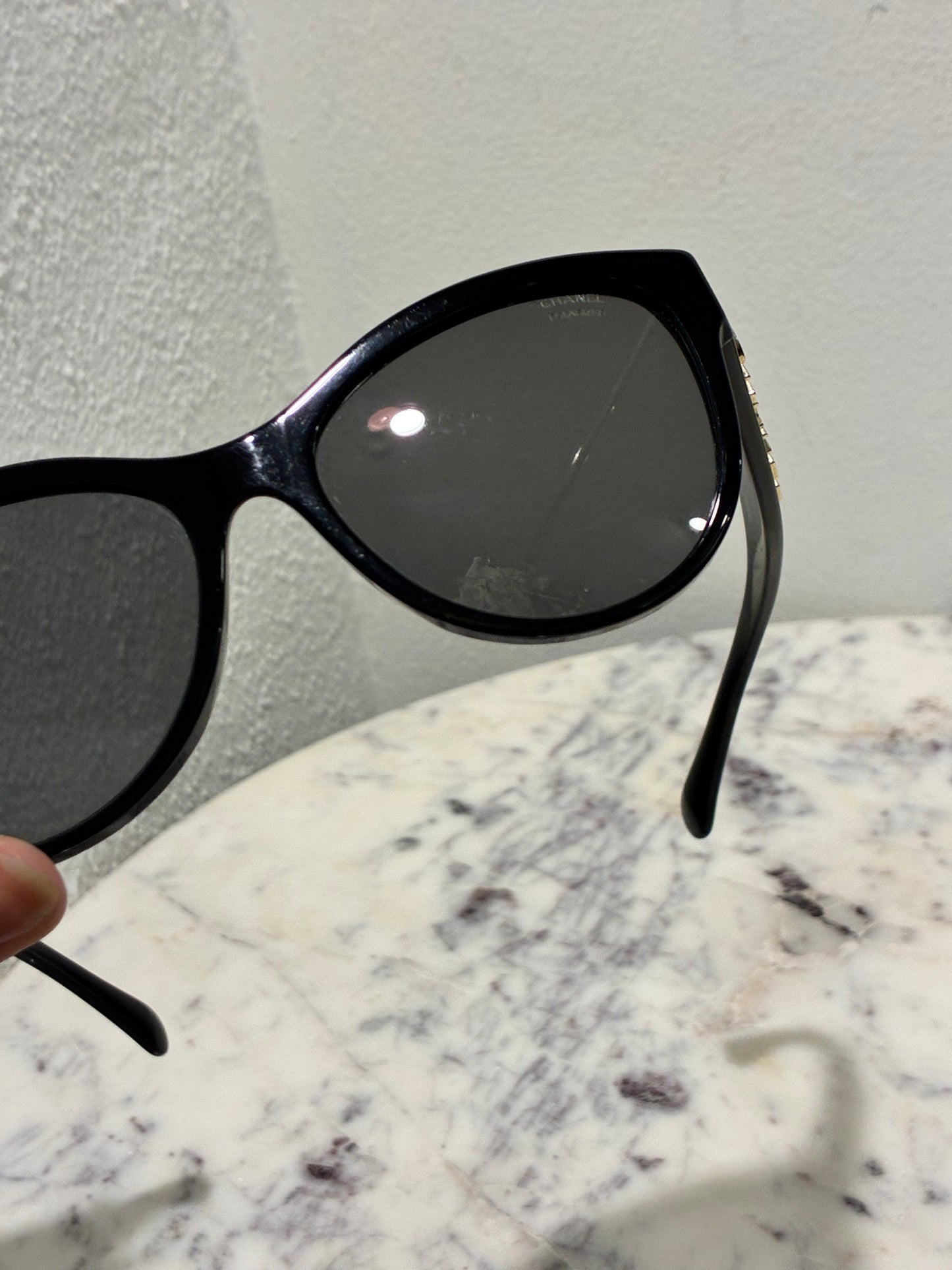 Chanel Sunglasses - Gold CHANEL Logo text