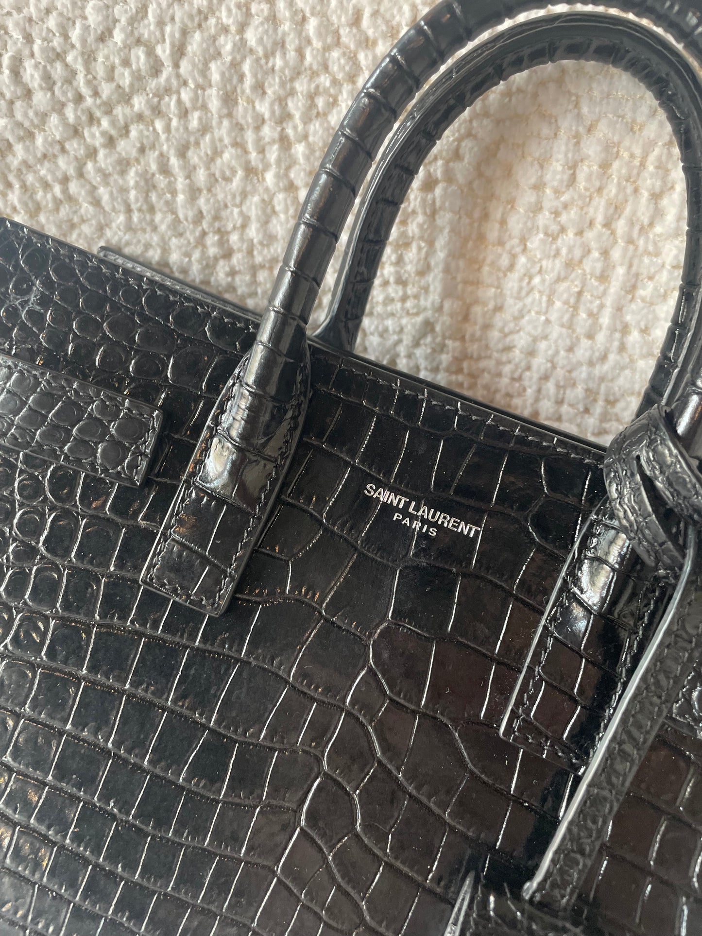 Saint Laurent taske og pung - Alligator præget læder