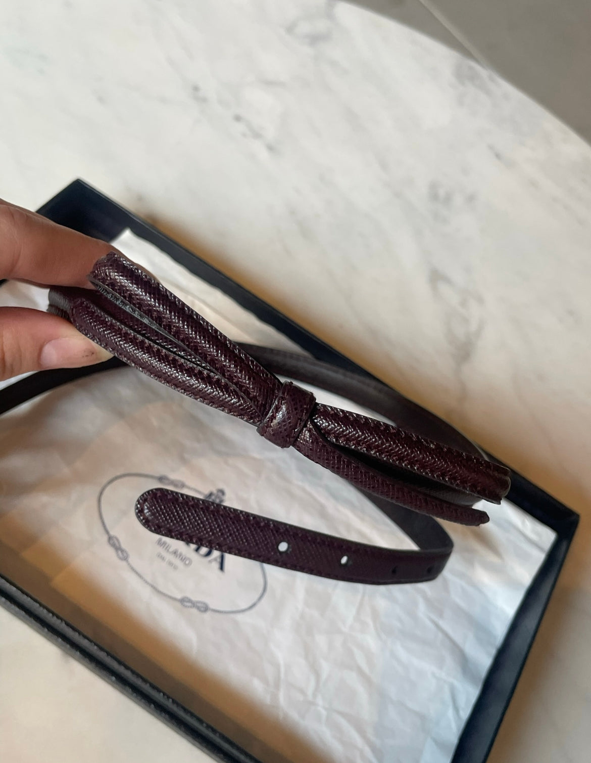Prada bælte - Sløjfe - 75 cm.