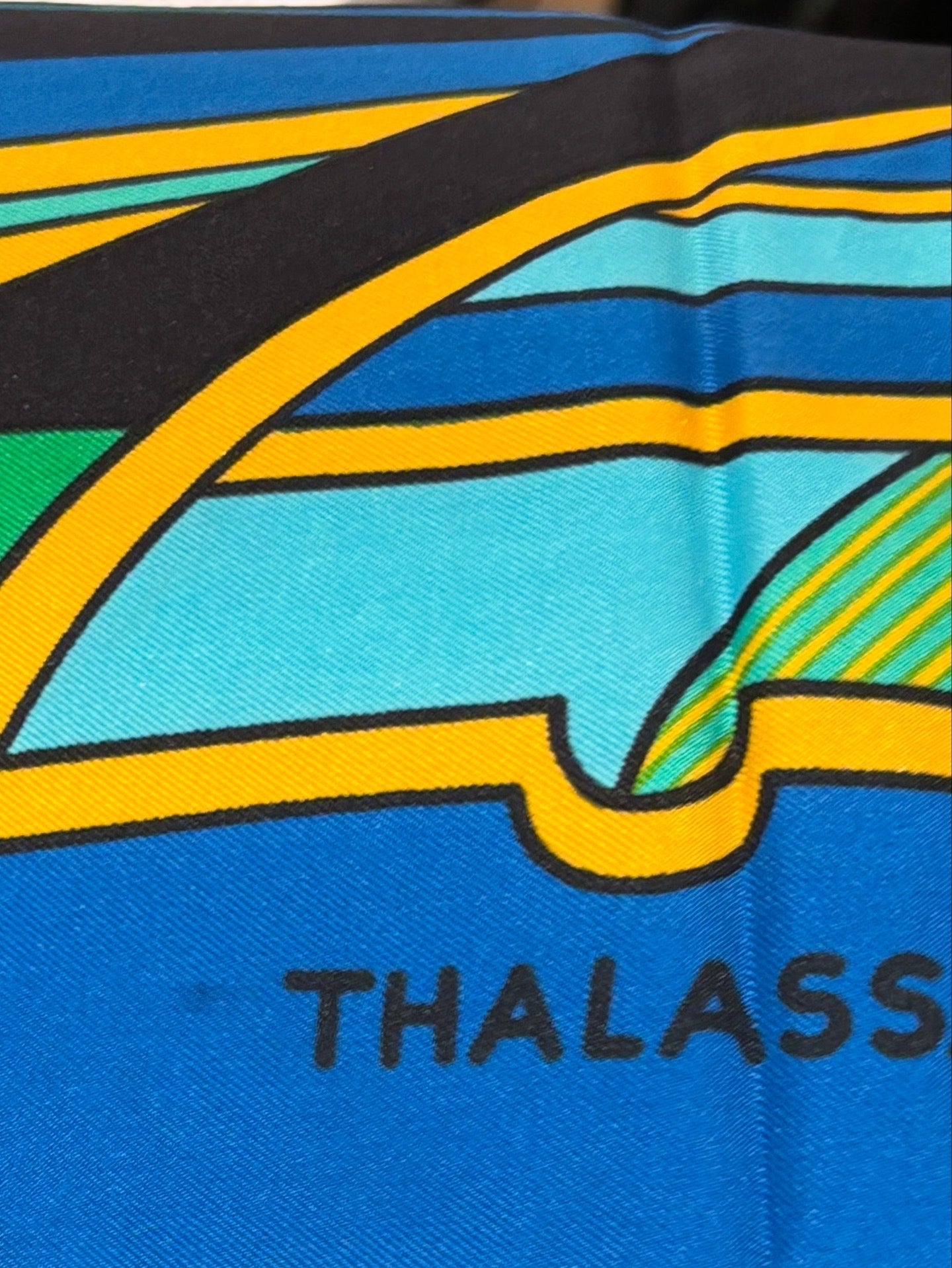 Vintage Hermés Silk Scarf - Black with Vibrant Boat Pattern