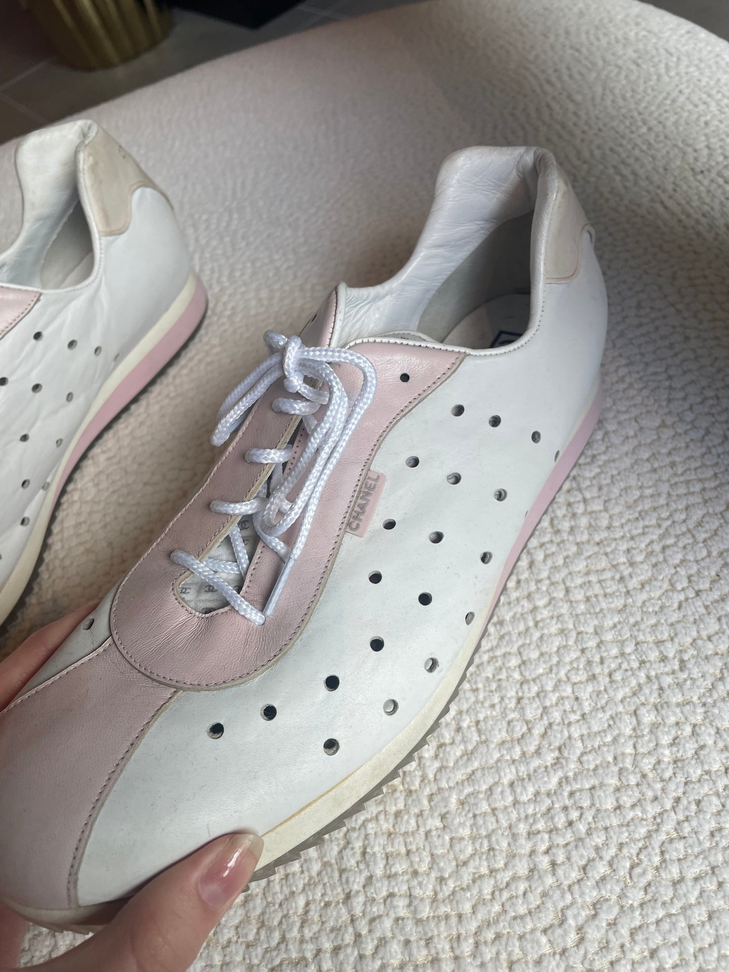 Chanel - Sneaks - Rosa & Hvid - Str. 37