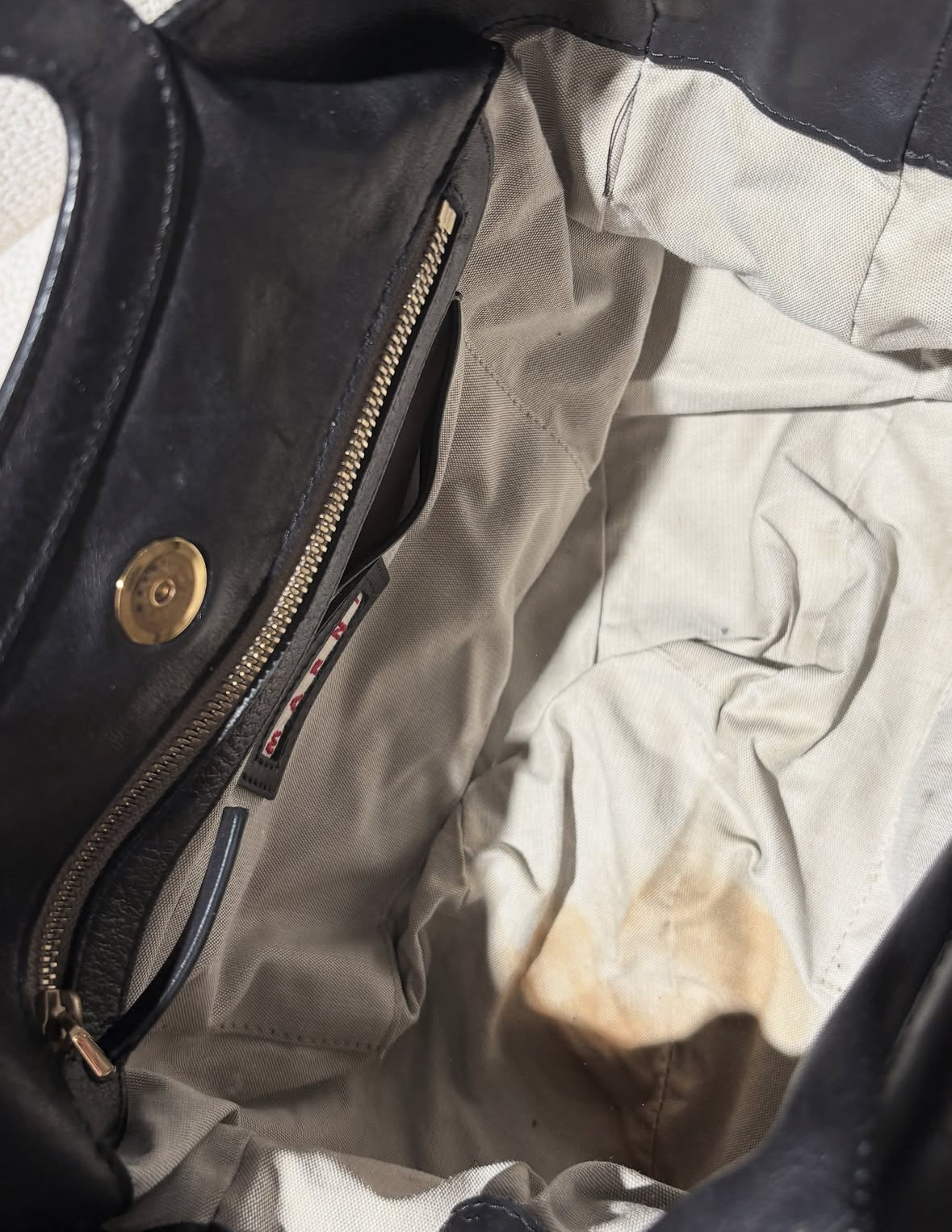 Marni Bag - Black & Burgundy Leather