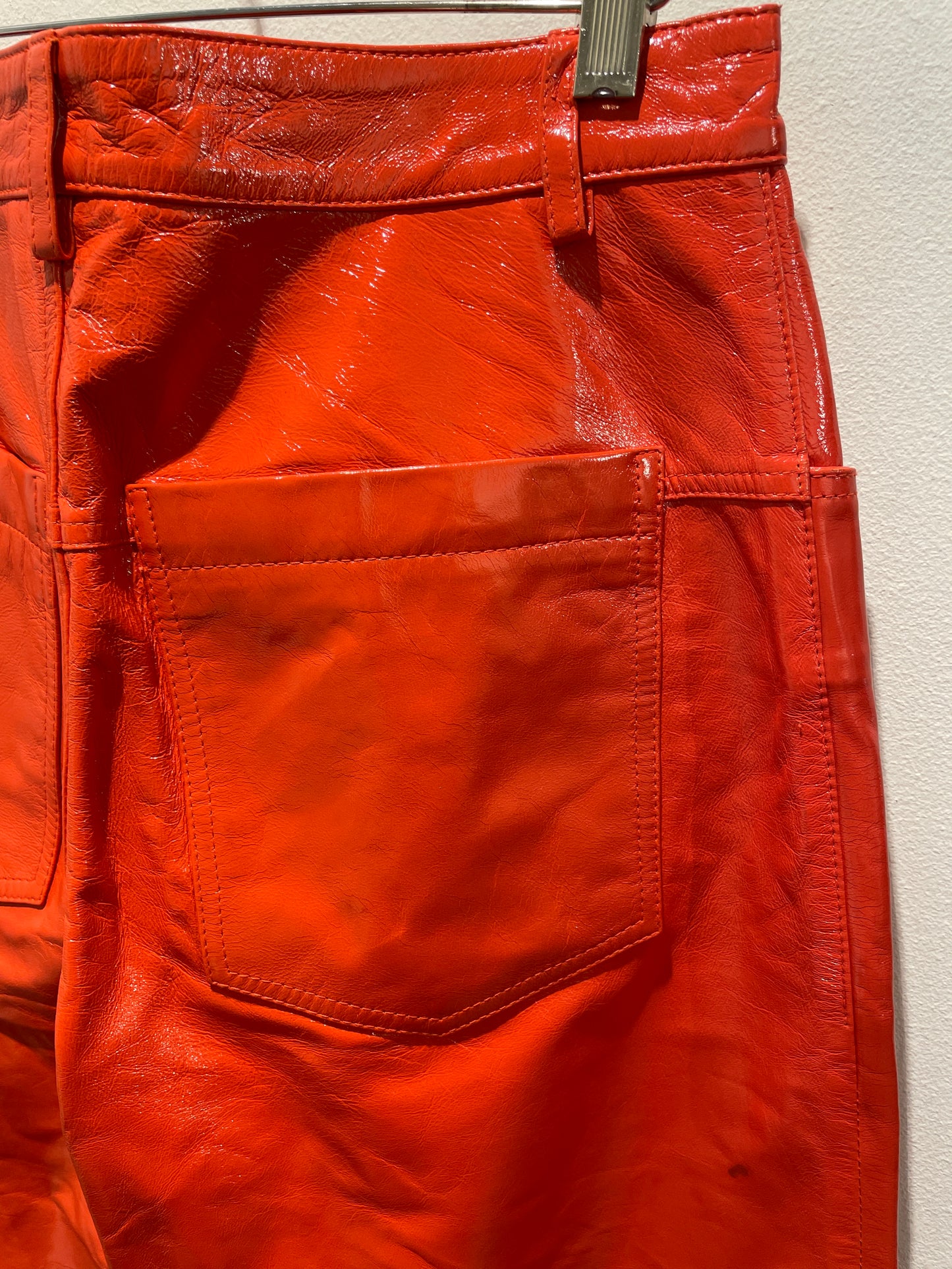 Stella Nova - Leather Pants - Coral Red - Medinas Wardrobe - EU36