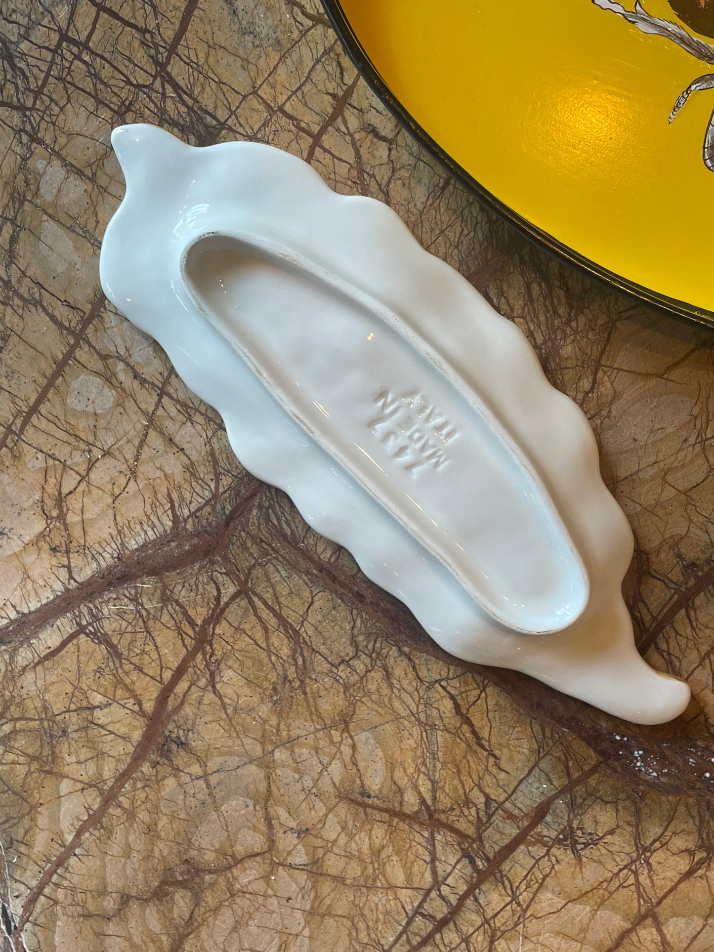 Hvidløgs fad - Italiensk porcelæn
