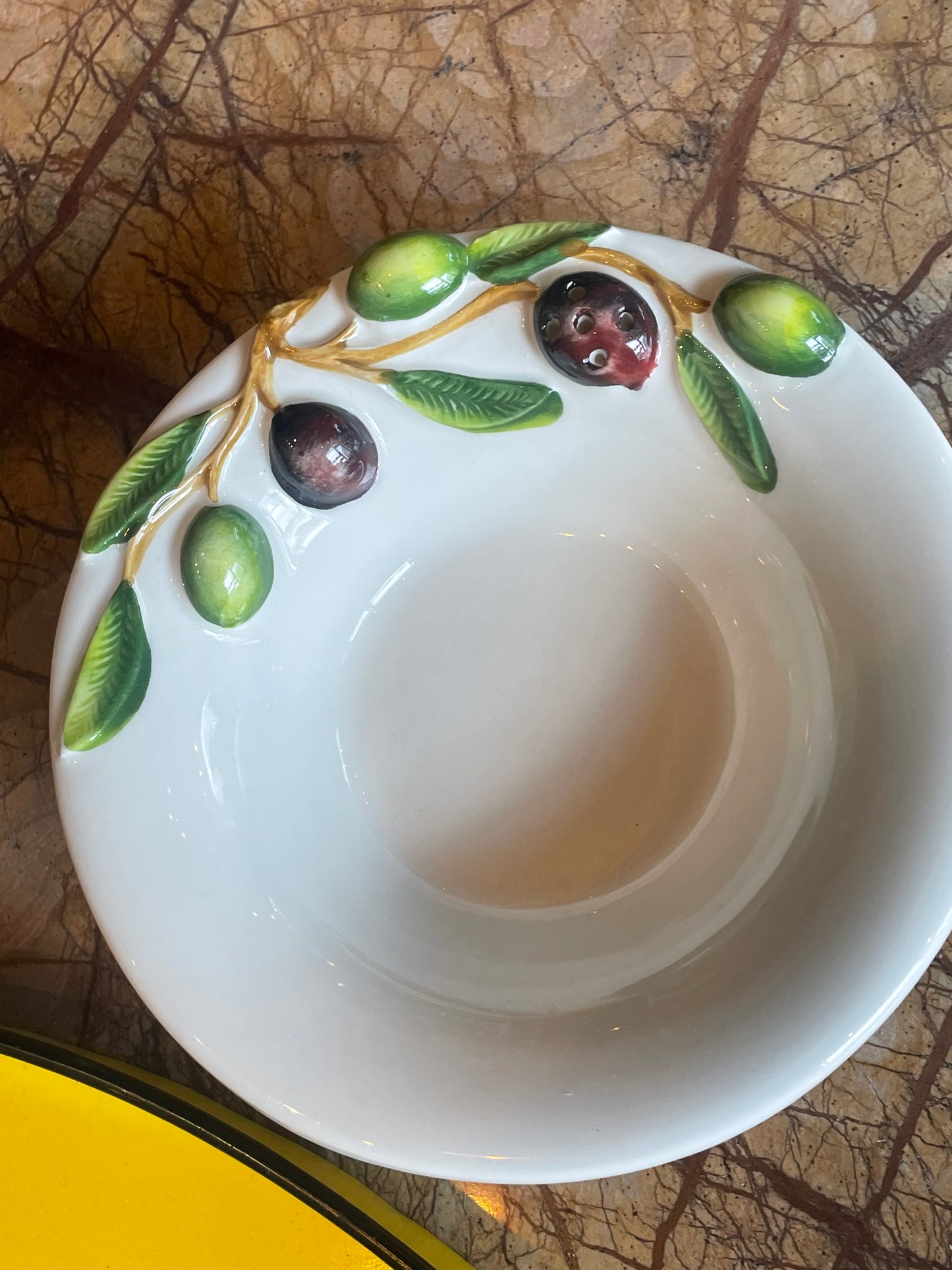 Skål til oliven - Italiensk porcelæn - M. tandstikholder - Sæt af 2