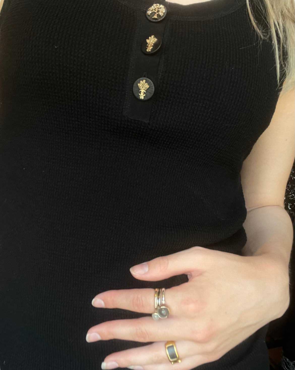 Chanel - Top m. logo knapper - S & M