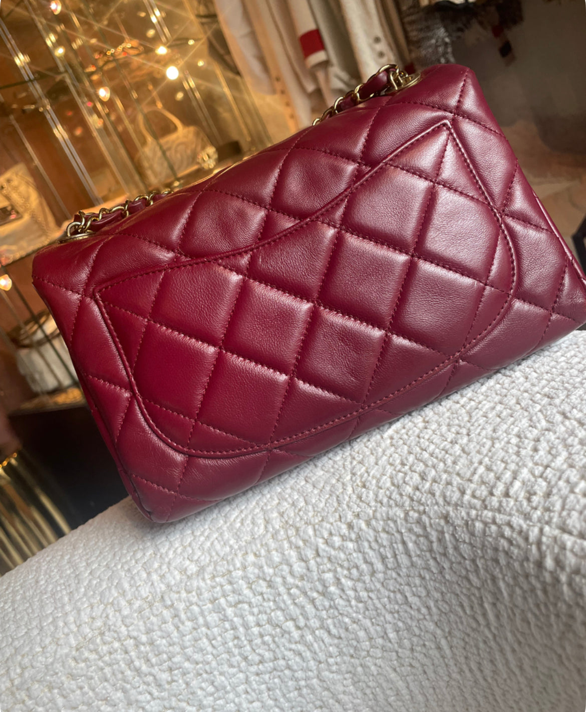 Chanel taske - Bordeaux Lammeskind - Guld hardware - 2022